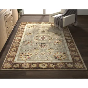 Domani Alexandria Grey/Mocha Traditional Hand-tufted Wool Area Rug