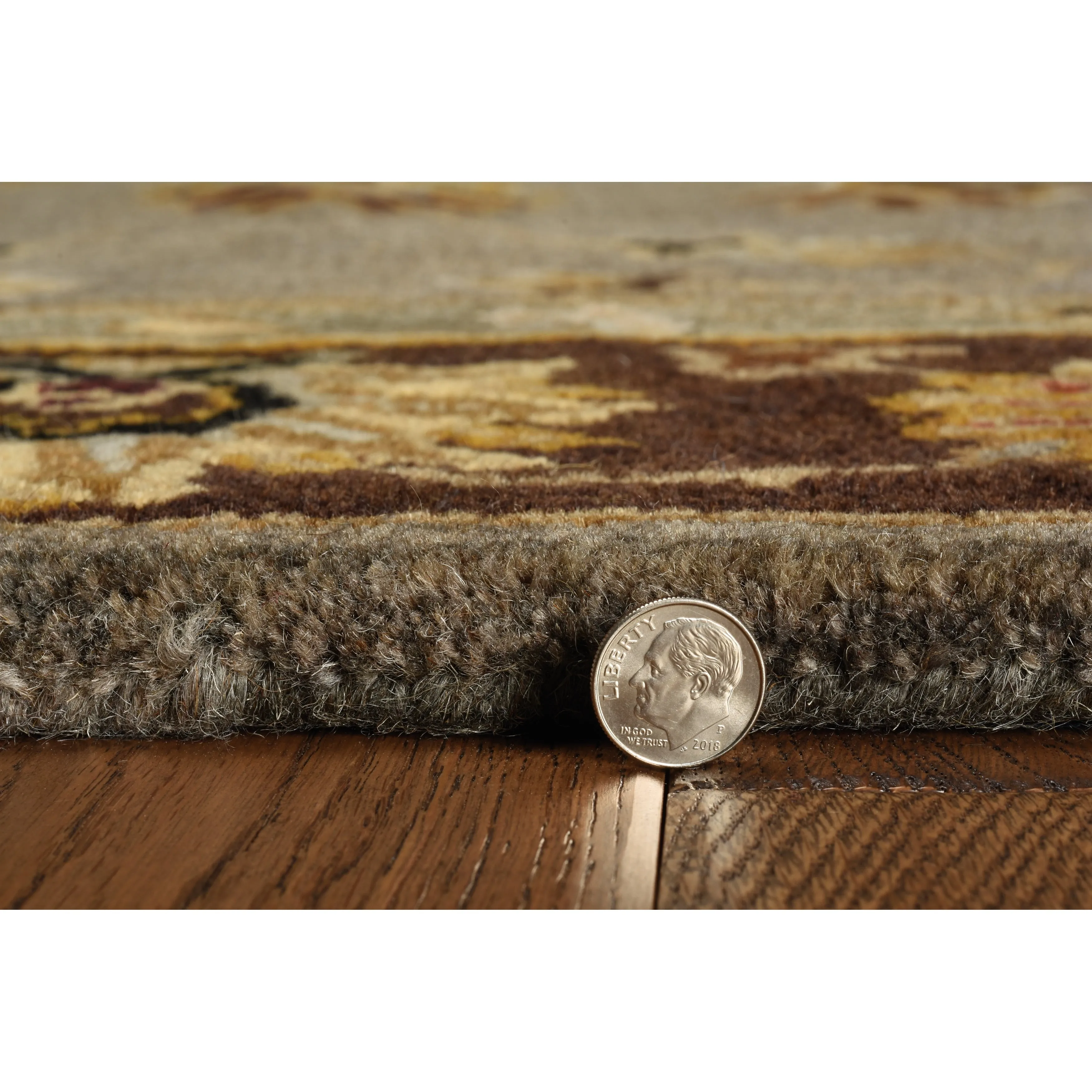 Domani Alexandria Grey/Mocha Traditional Hand-tufted Wool Area Rug