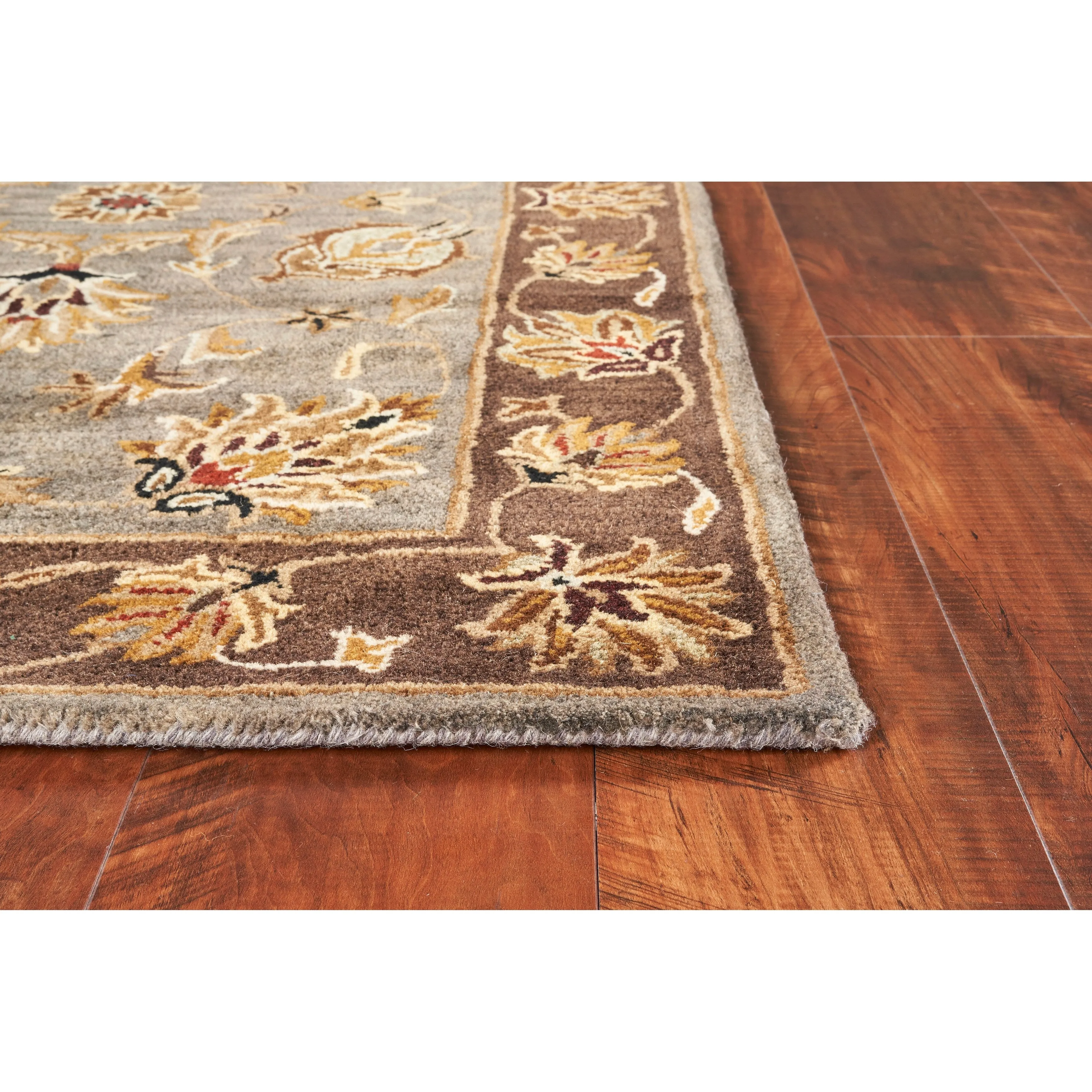 Domani Alexandria Grey/Mocha Traditional Hand-tufted Wool Area Rug