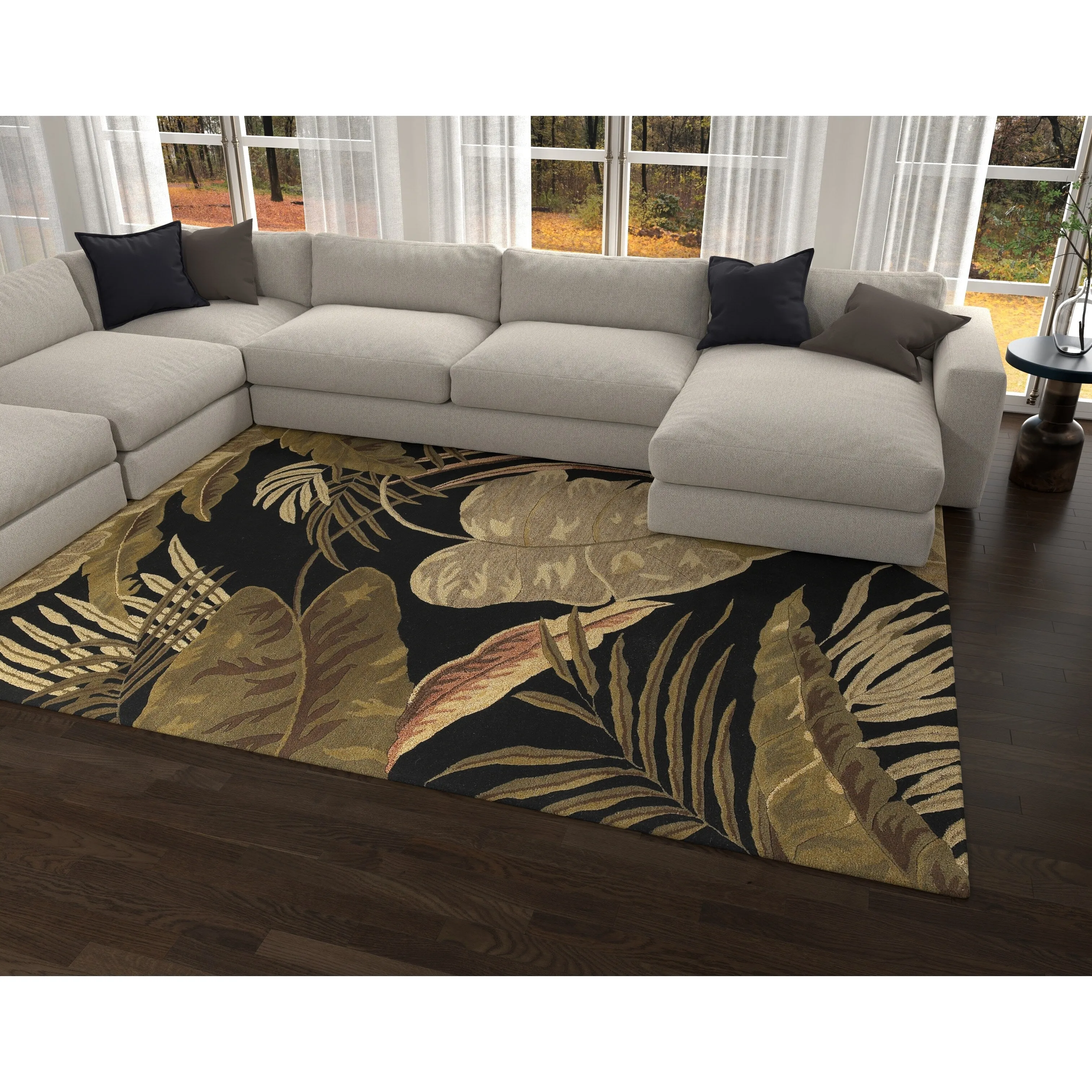 Domani Camila Midnight Tropics Wool Hand-tufted Area Rug