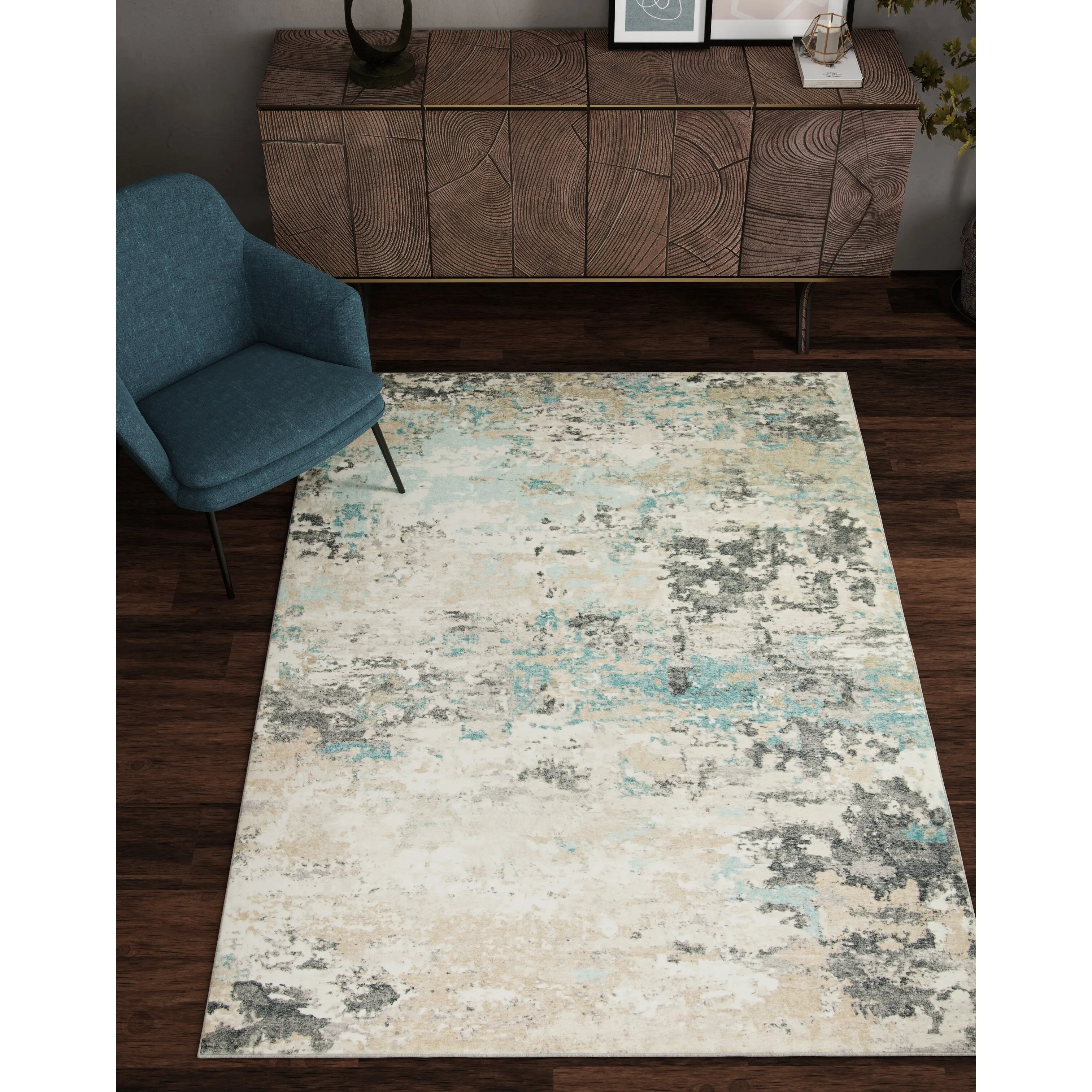 Domani Comfort Abstract & Contemporary Ombre Faux Fur Area Rug