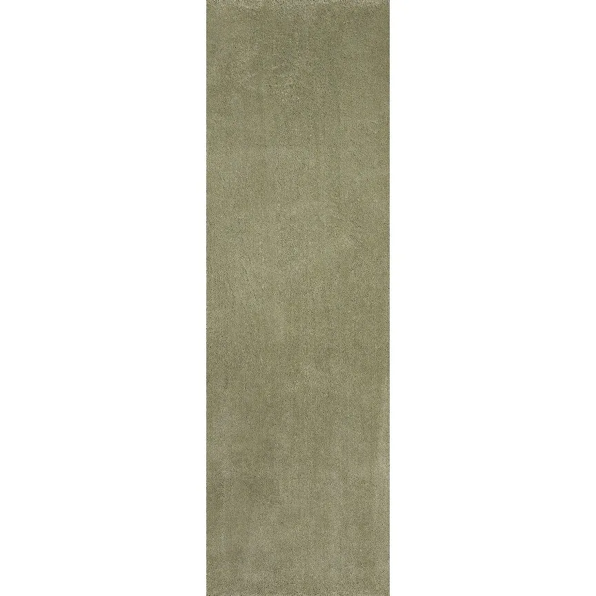 Domani Euphoria Plush Solid Sage Hand-Woven Shag Rug
