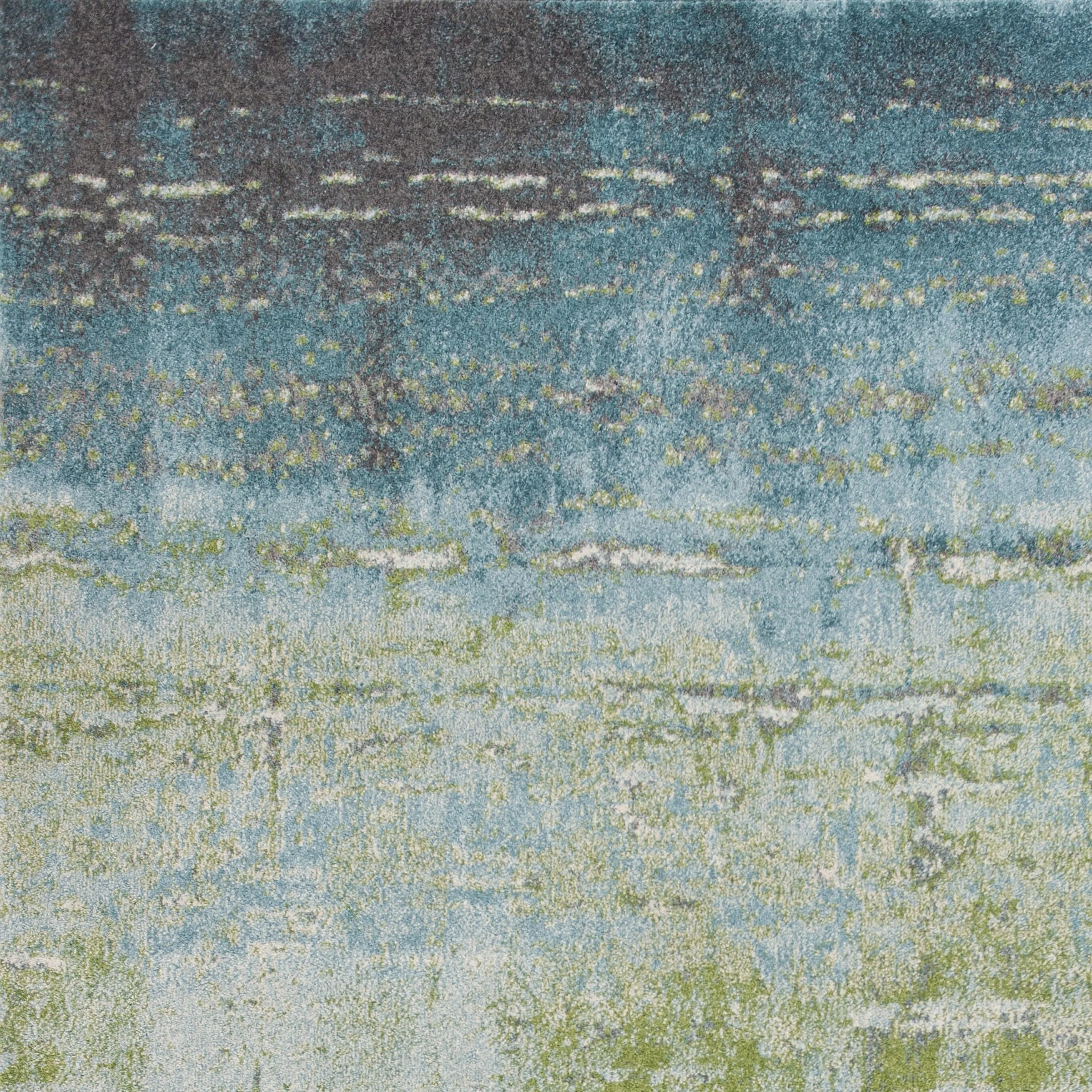 Domani Ocean Blue/Green Abstract Ombre Rug