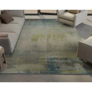 Domani Ocean Blue/Green Abstract Ombre Rug