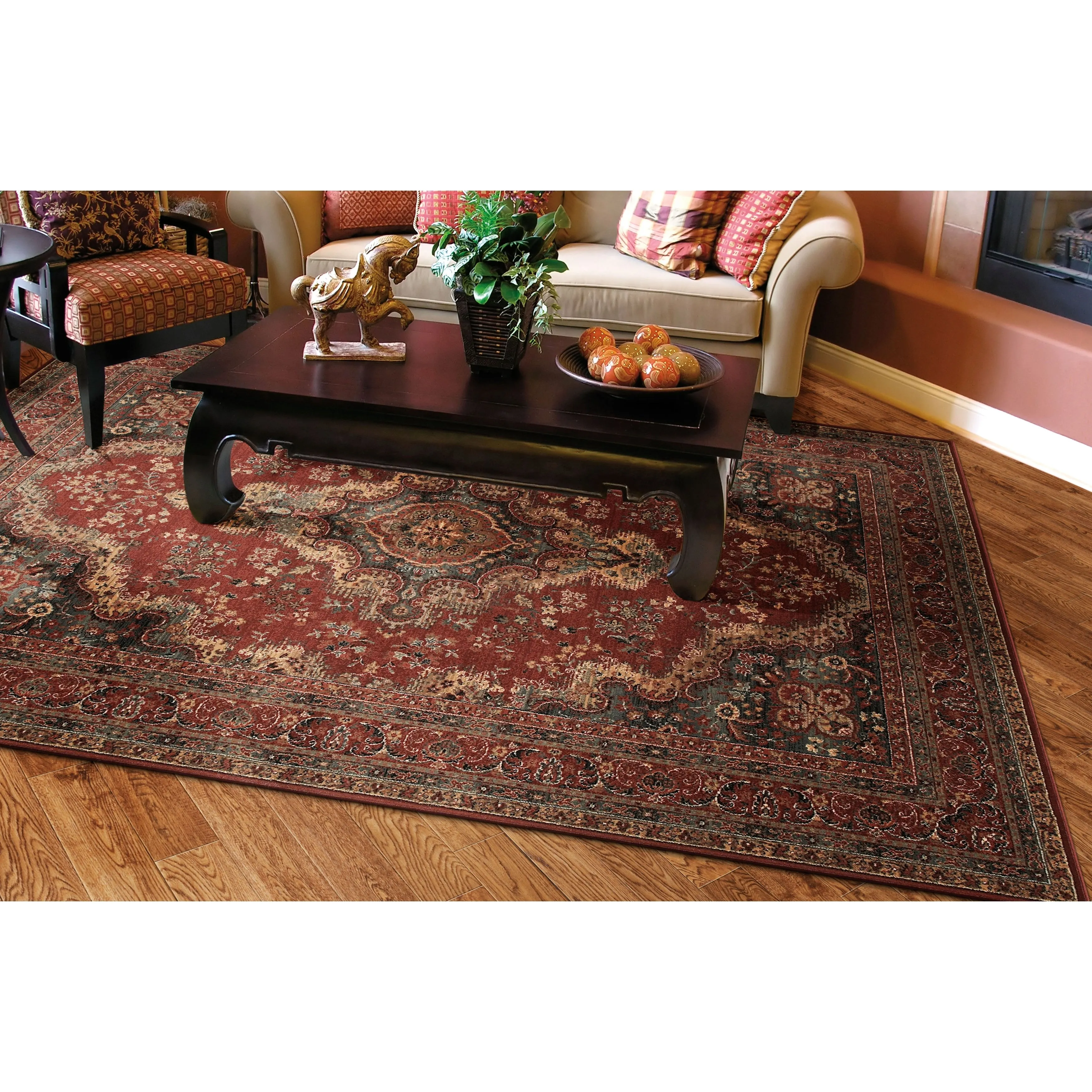 Dream Decor Rugs Parish Bardseer Medallion Burgundy Wool Area Rug