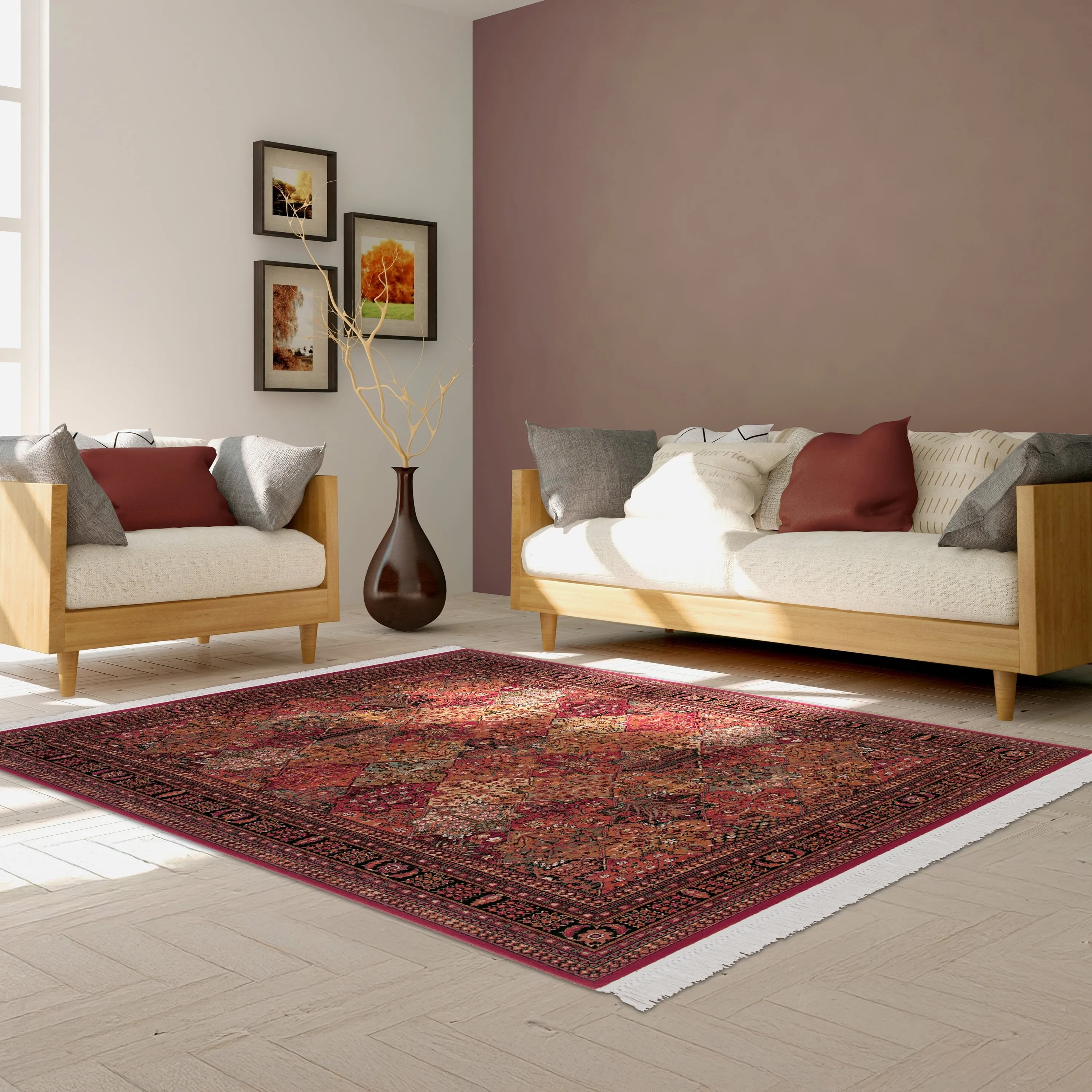 Dream Decor Rugs Spencer Bahman Red Floral Wool Area Rug