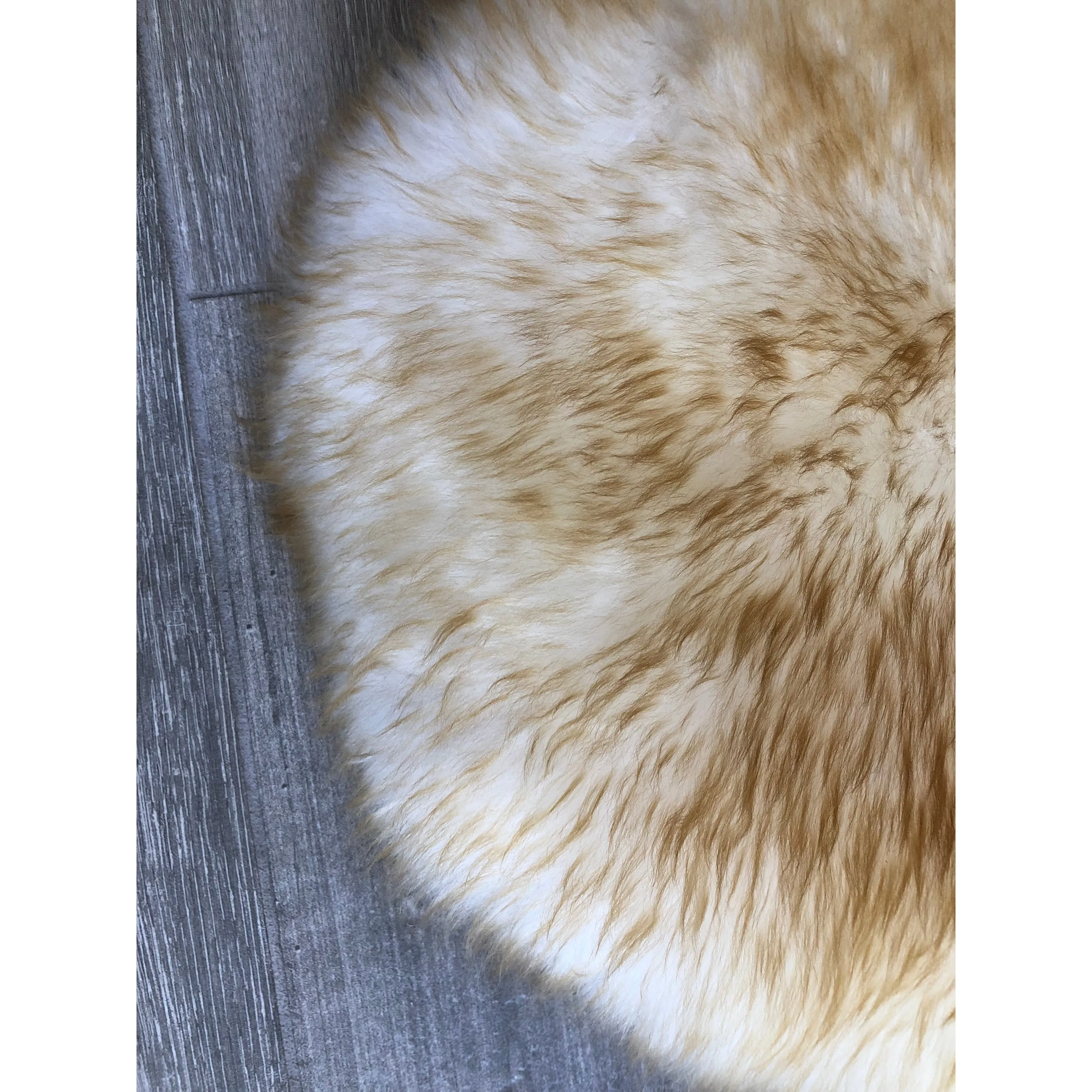 Dynasty Natural 2-Pelt Luxury Long Wool Sheepskin Shag Rug