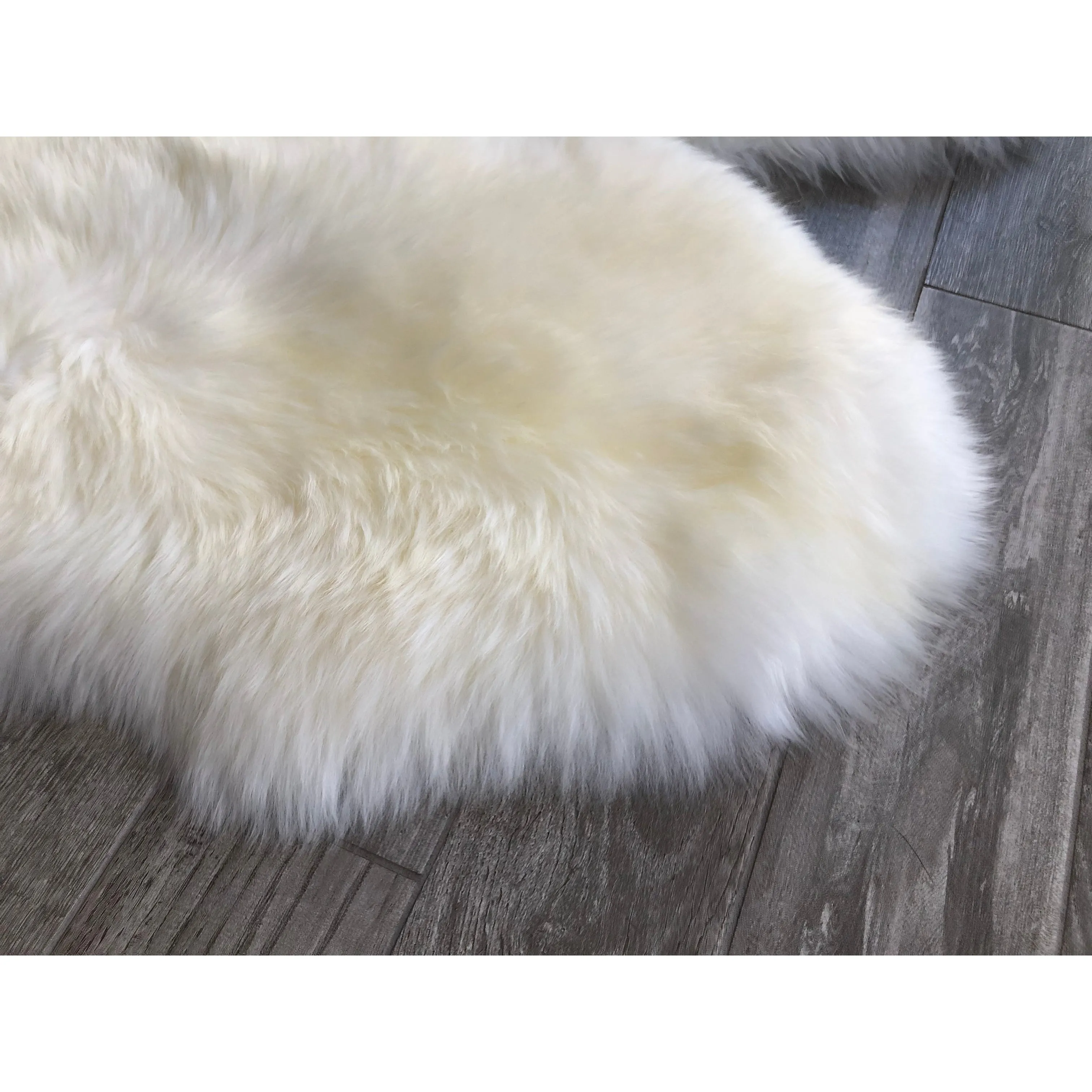 Dynasty Natural 2-Pelt Luxury Long Wool Sheepskin Shag Rug