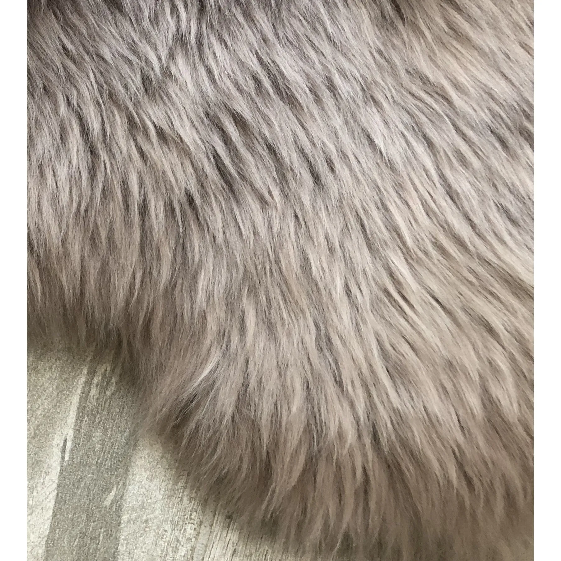 Dynasty Natural 2-Pelt Luxury Long Wool Sheepskin Shag Rug