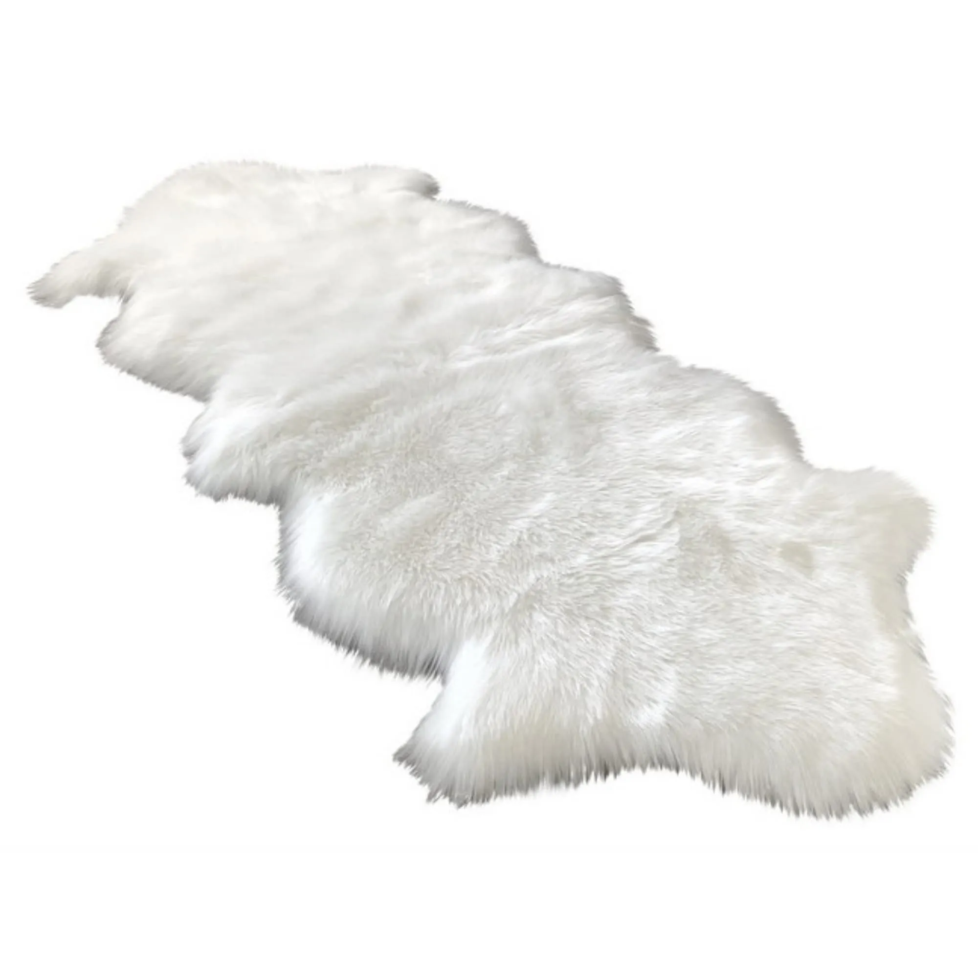 Dynasty Natural 2-Pelt Luxury Long Wool Sheepskin Shag Rug