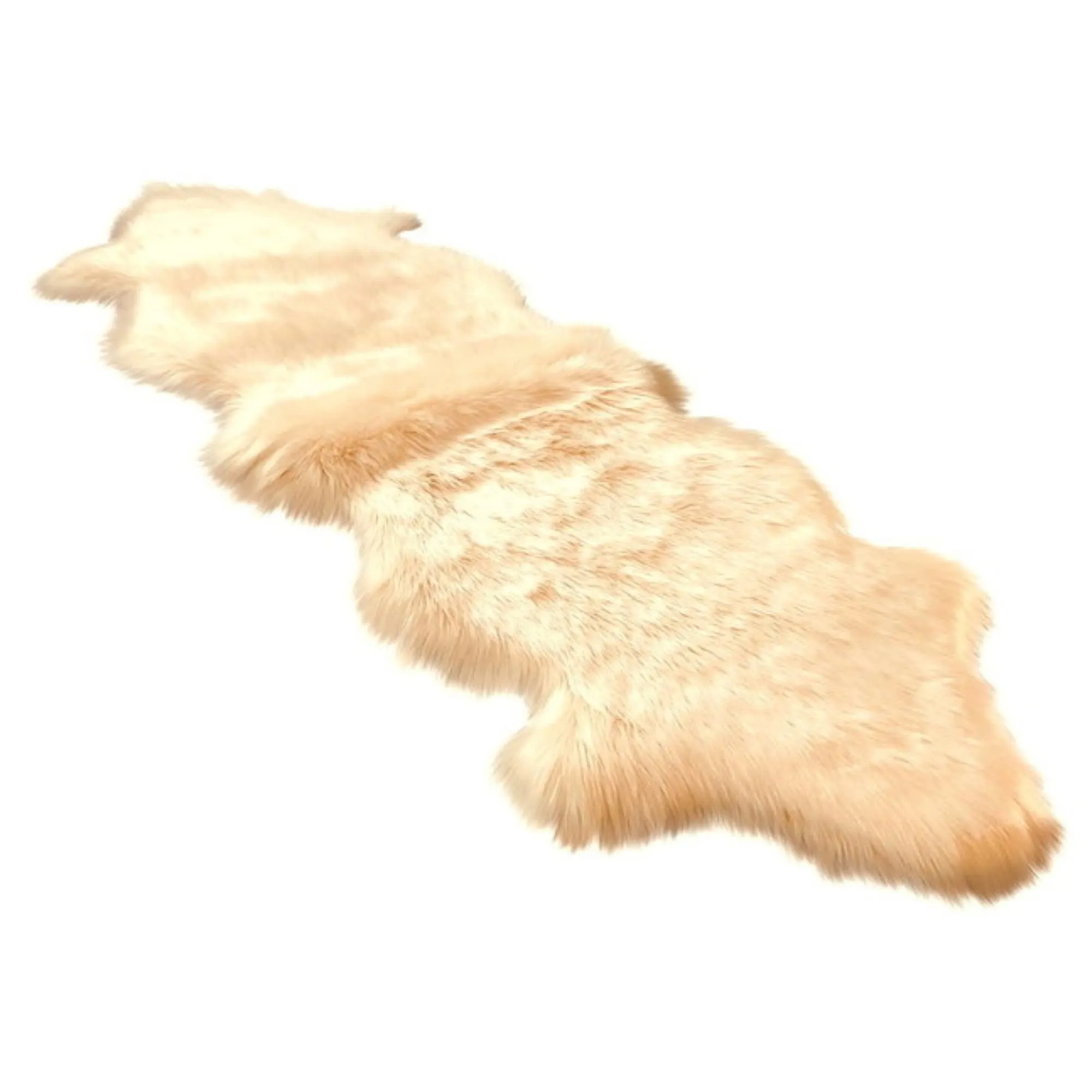Dynasty Natural 2-Pelt Luxury Long Wool Sheepskin Shag Rug