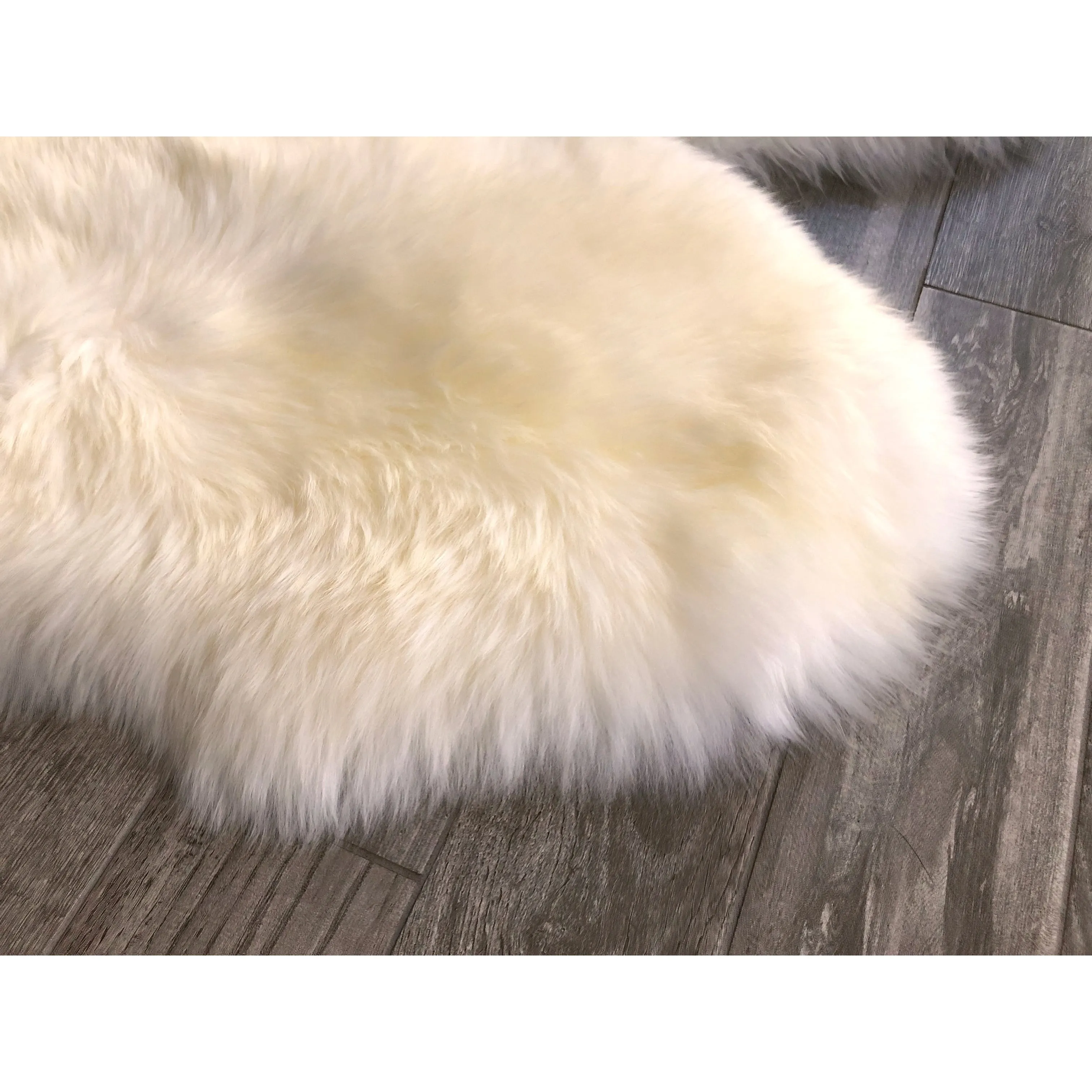 Dynasty Natural 2-Pelt Luxury Long Wool Sheepskin Shag Rug
