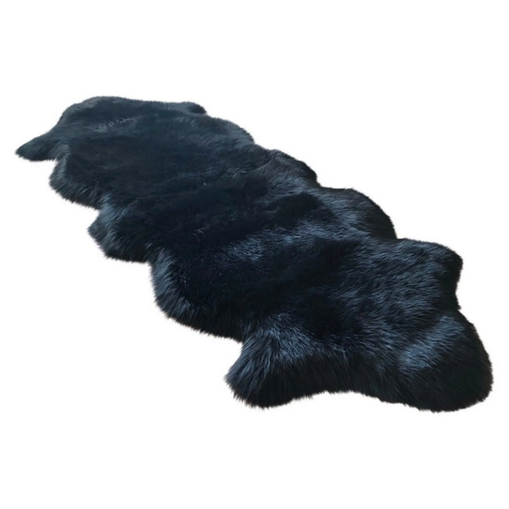 Dynasty Natural 2-Pelt Luxury Long Wool Sheepskin Shag Rug