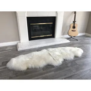 Dynasty Natural 2-Pelt Luxury Long Wool Sheepskin Shag Rug