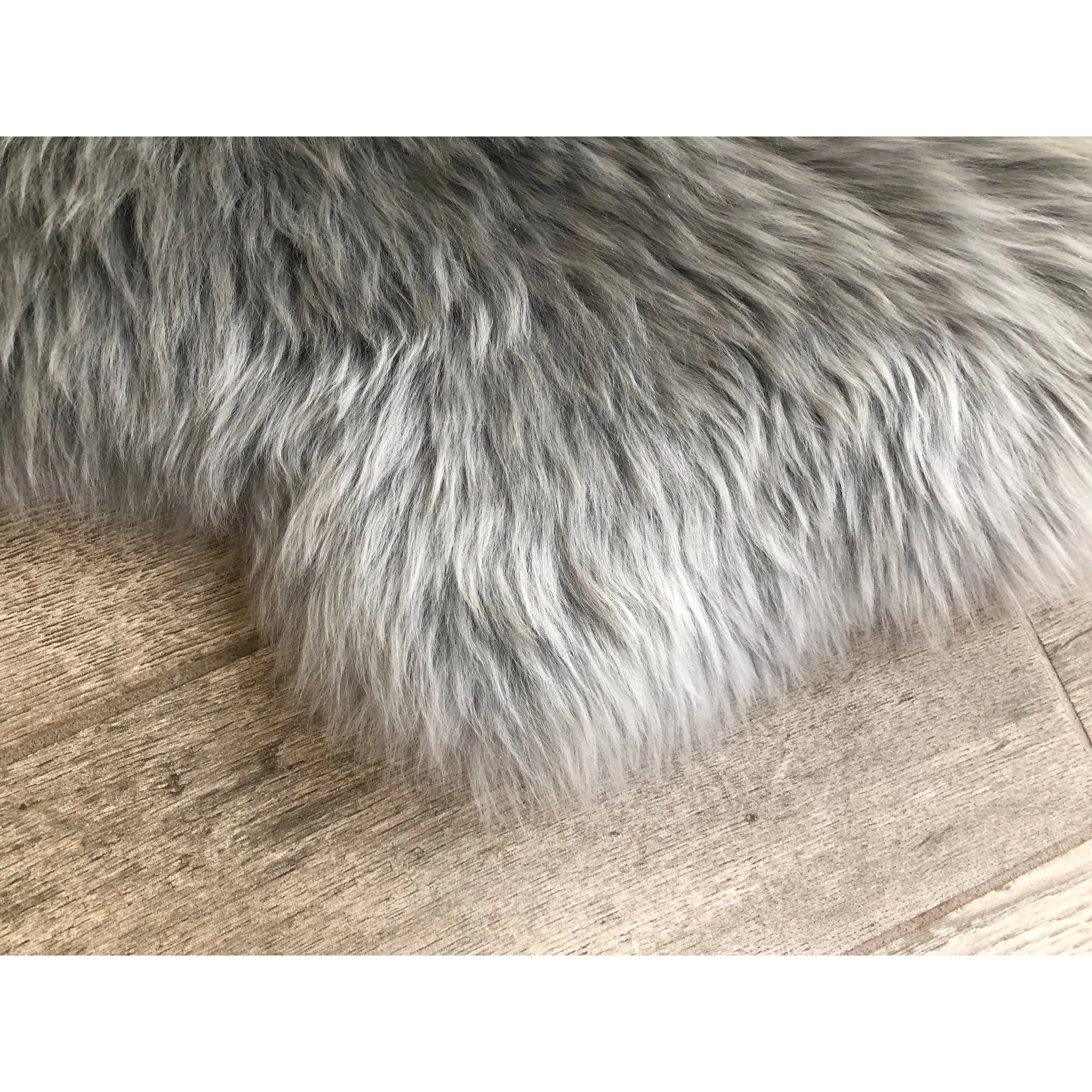 Dynasty Natural 2-Pelt Luxury Long Wool Sheepskin Shag Rug