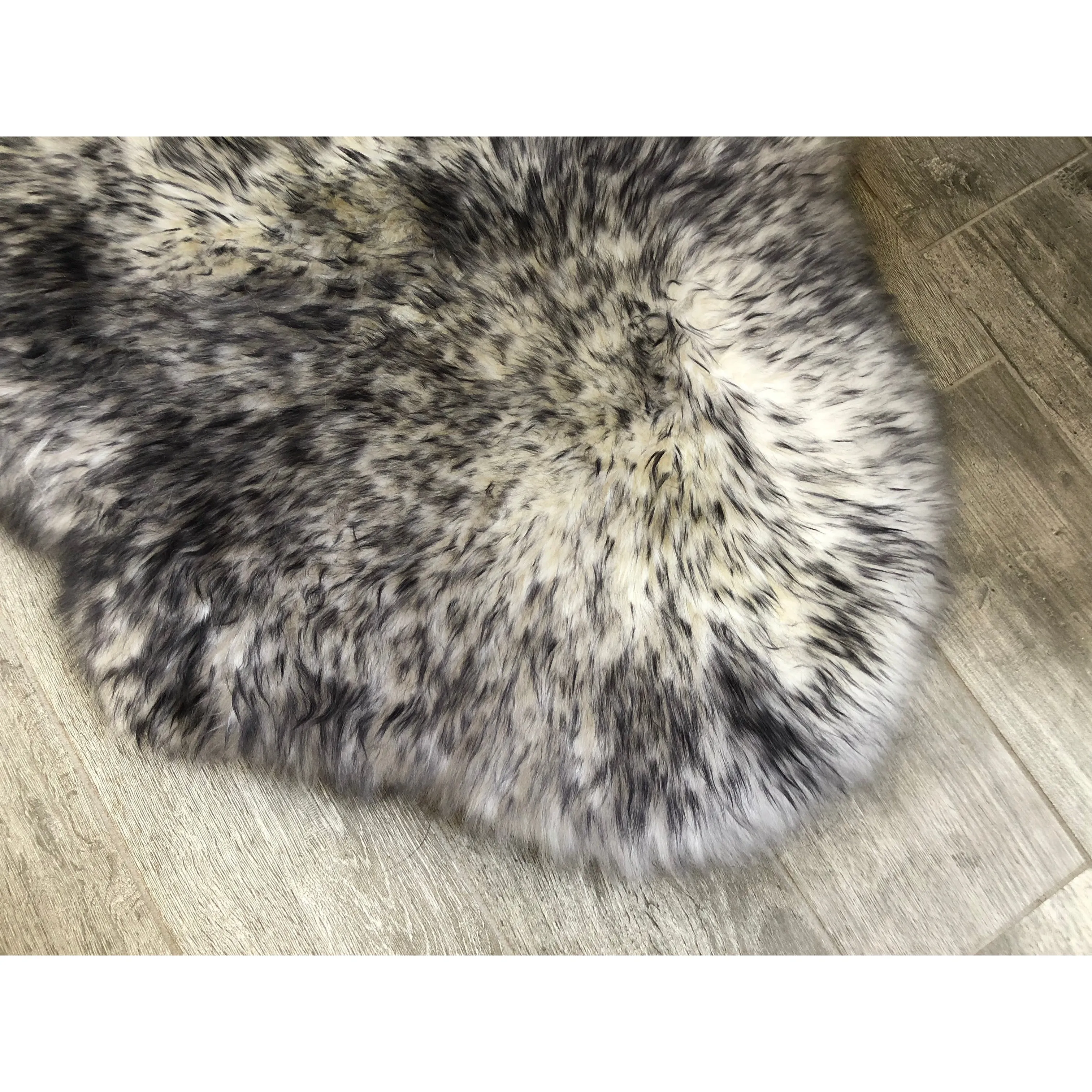 Dynasty Natural 2-Pelt Luxury Long Wool Sheepskin Shag Rug