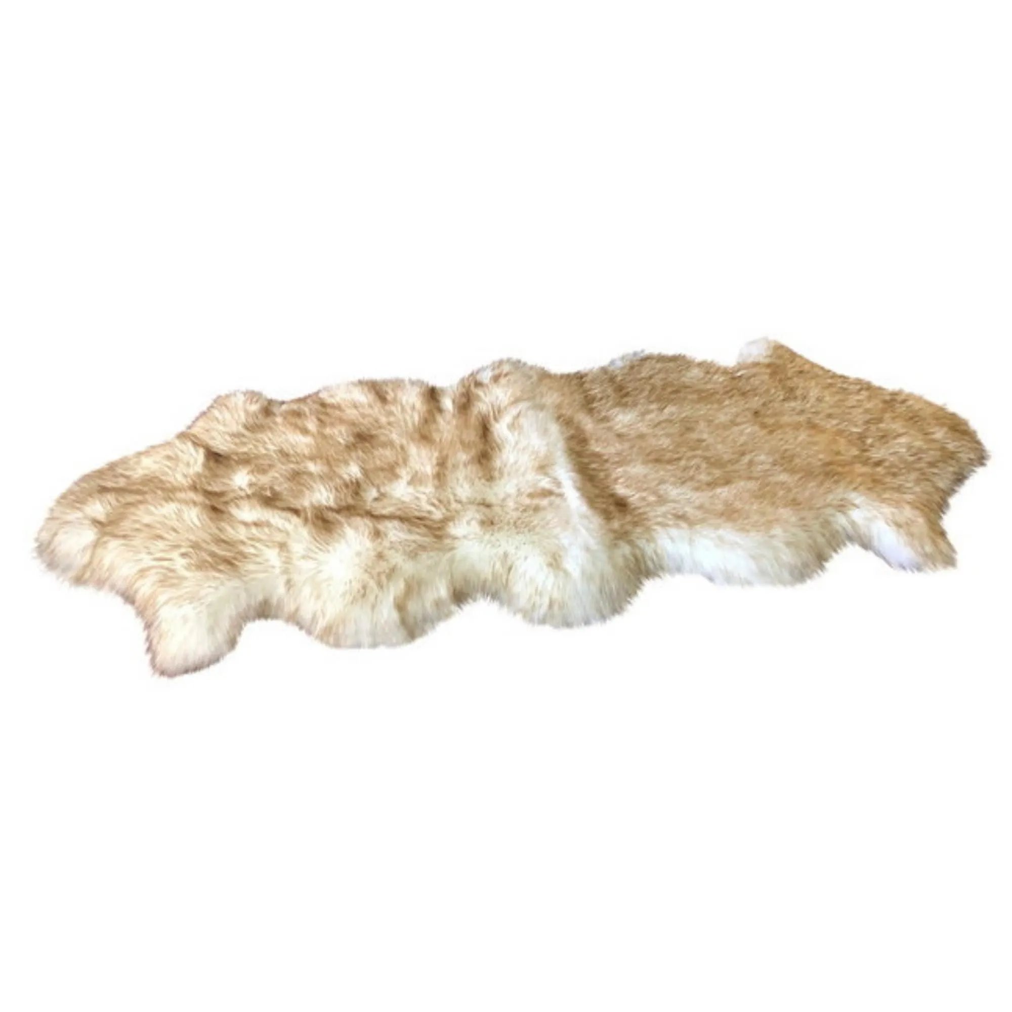 Dynasty Natural 2-Pelt Luxury Long Wool Sheepskin Shag Rug