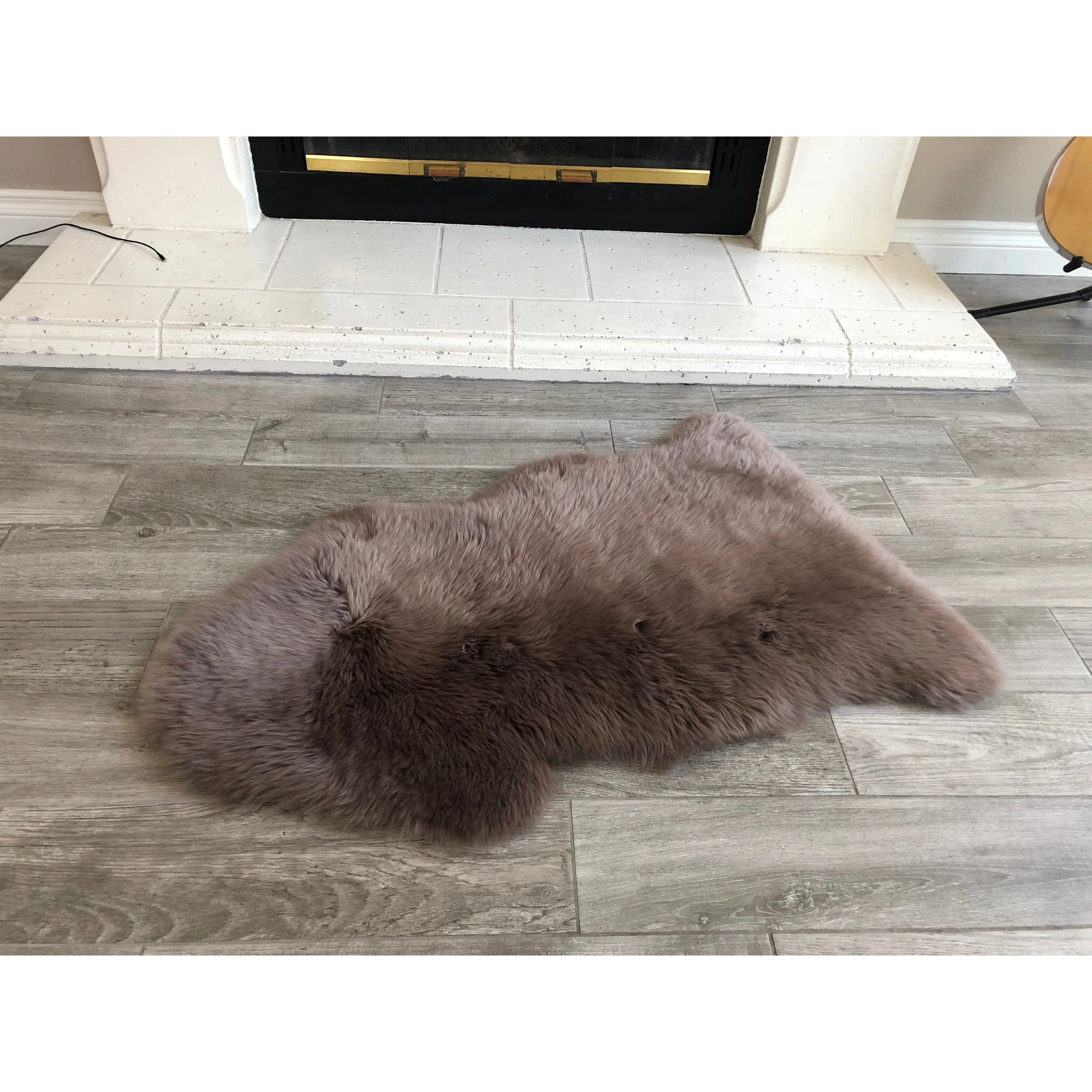 Dynasty Natural Single Pelt Luxury Long Wool Sheepskin Shag Rug