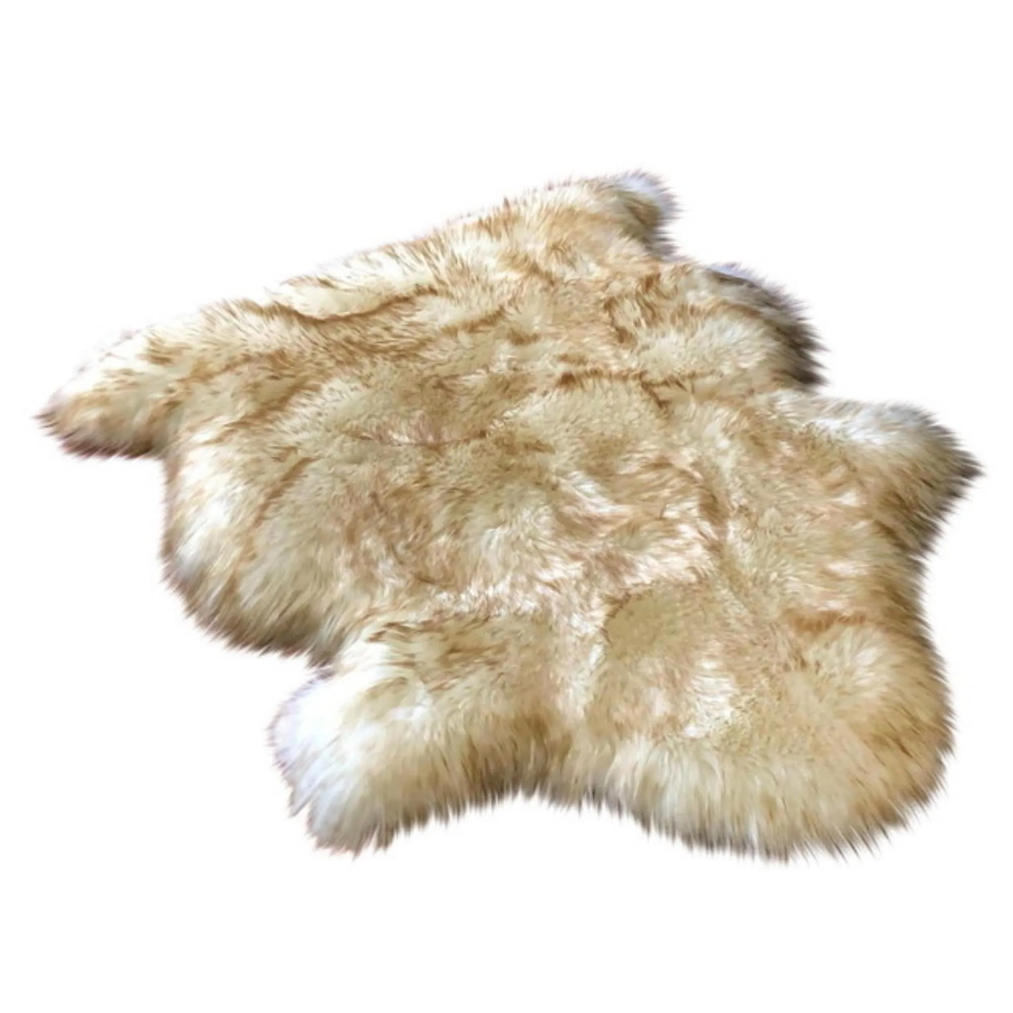 Dynasty Natural Single Pelt Luxury Long Wool Sheepskin Shag Rug