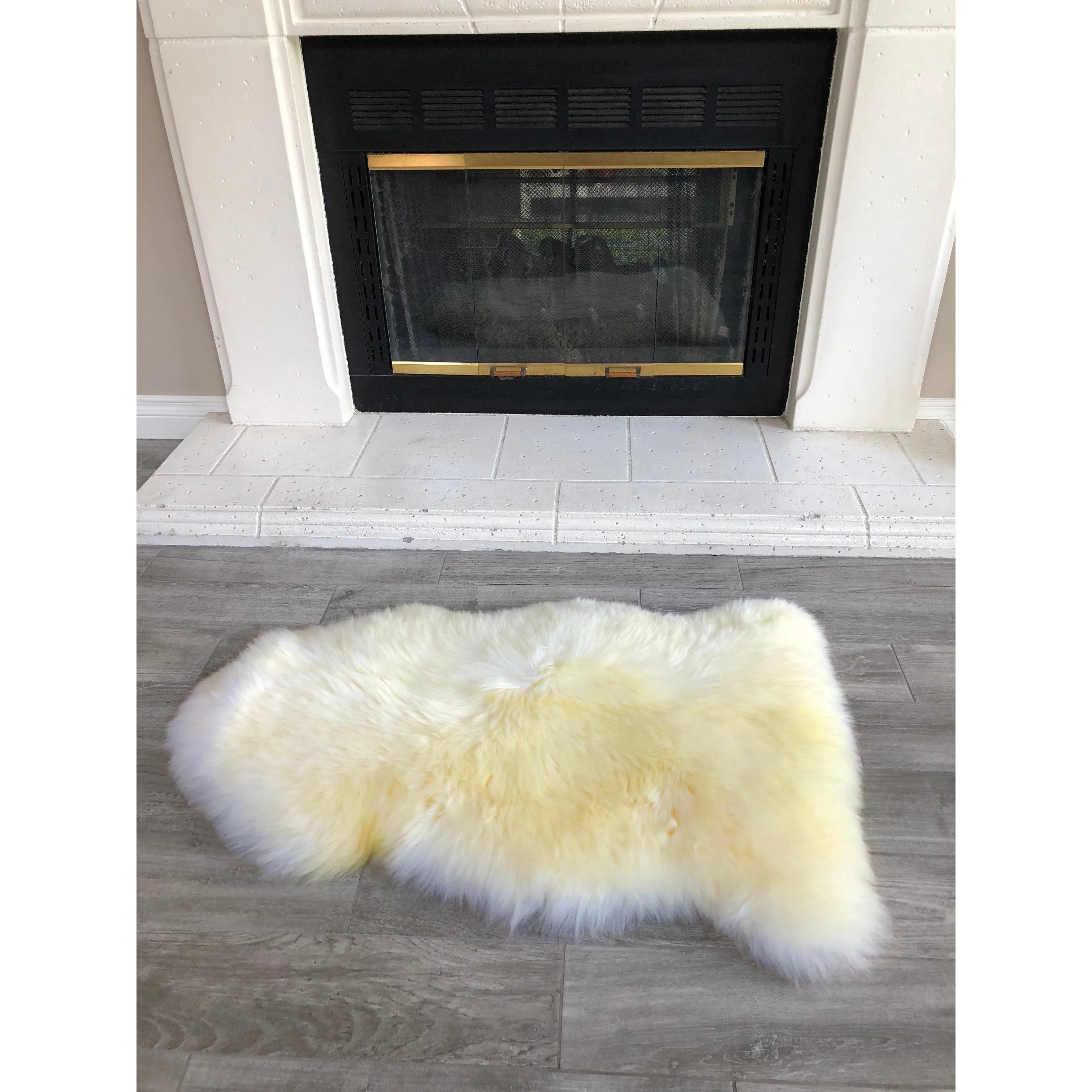 Dynasty Natural Single Pelt Luxury Long Wool Sheepskin Shag Rug