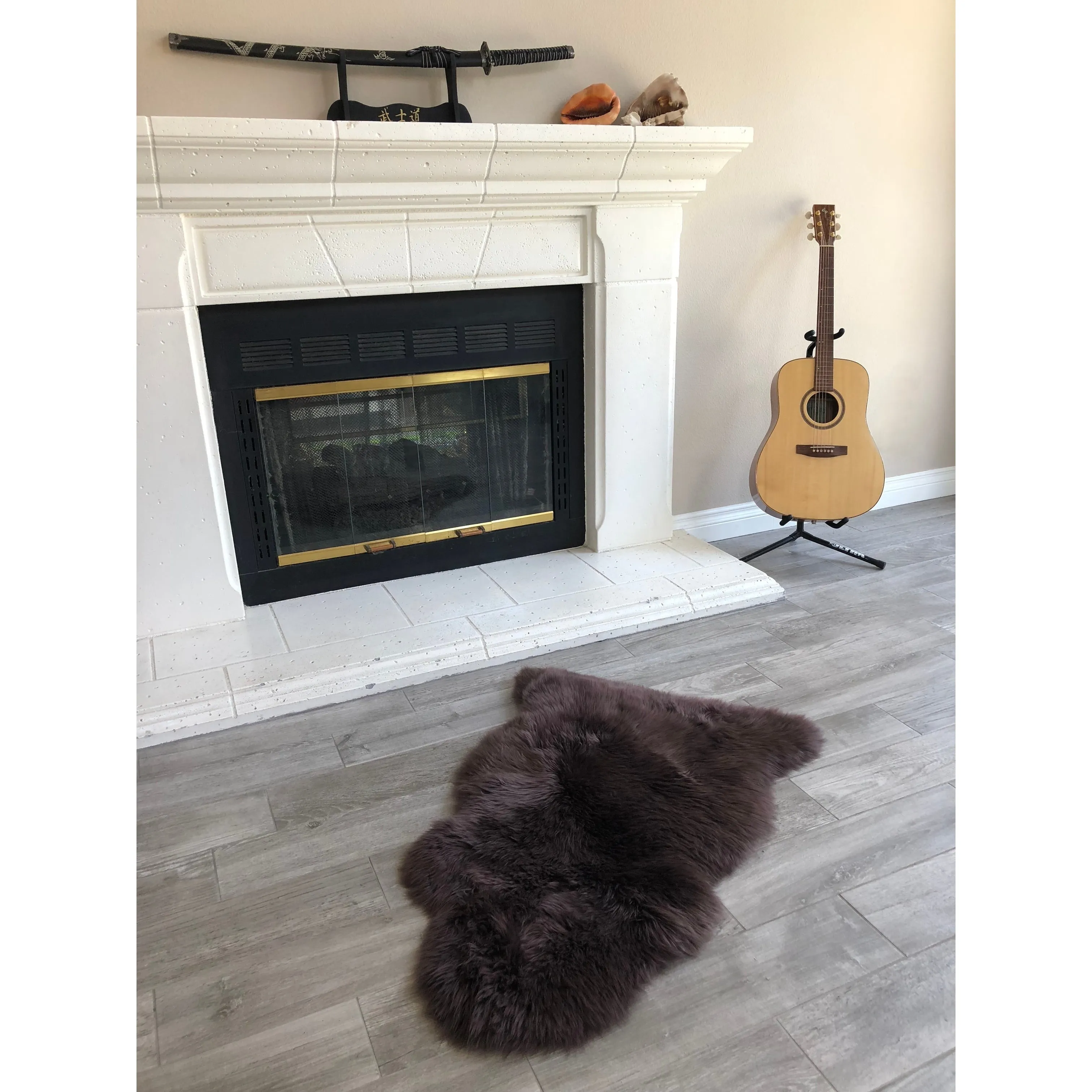 Dynasty Natural Single Pelt Luxury Long Wool Sheepskin Shag Rug