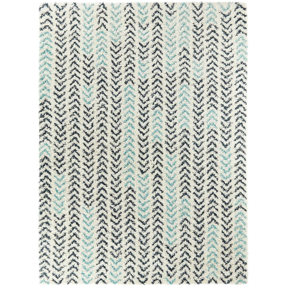 Elena Abstract Stripe Shag Area Rug