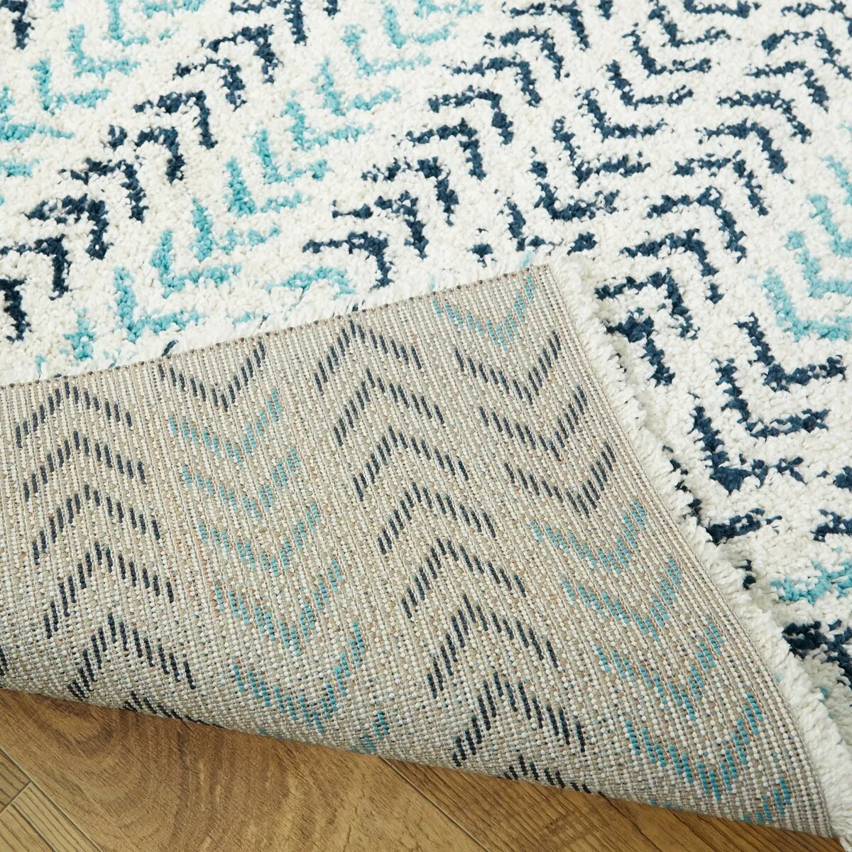 Elena Abstract Stripe Shag Area Rug