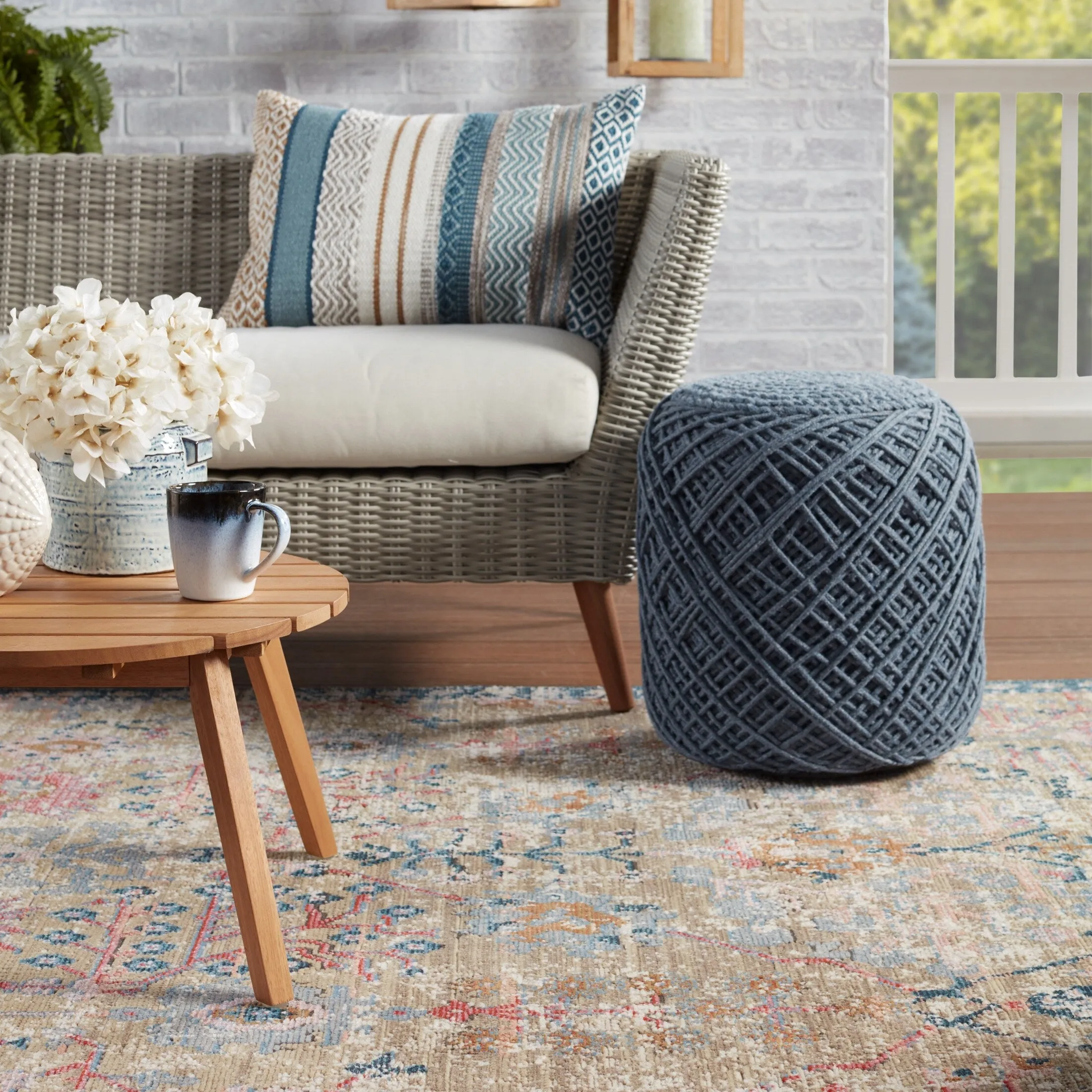 Elva Indoor/ Outdoor Oriental Area Rug