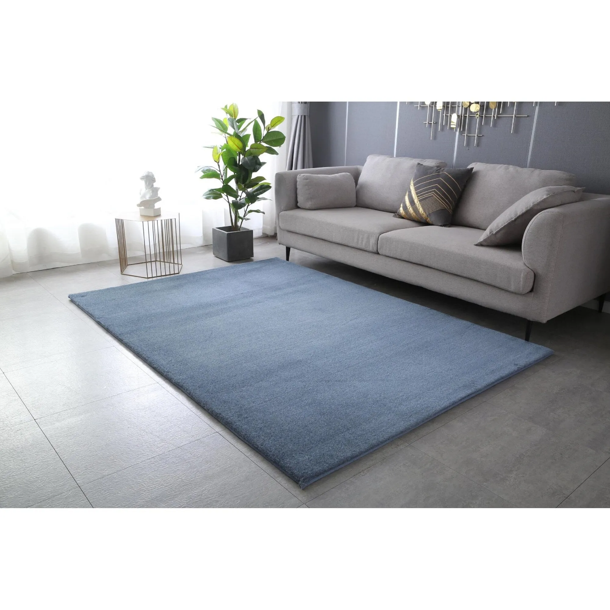 Emma Collection Thick Solid Color Area Rug