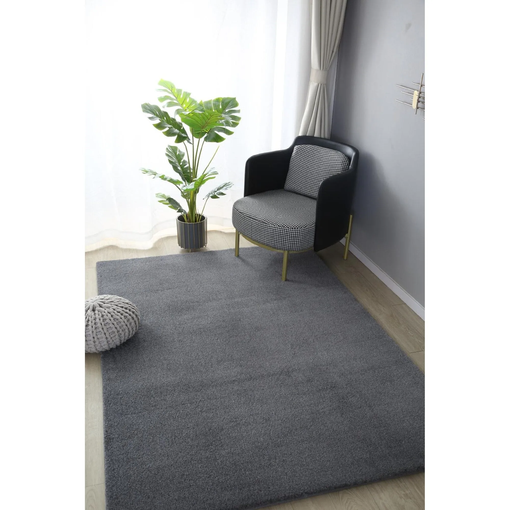 Emma Collection Thick Solid Color Area Rug