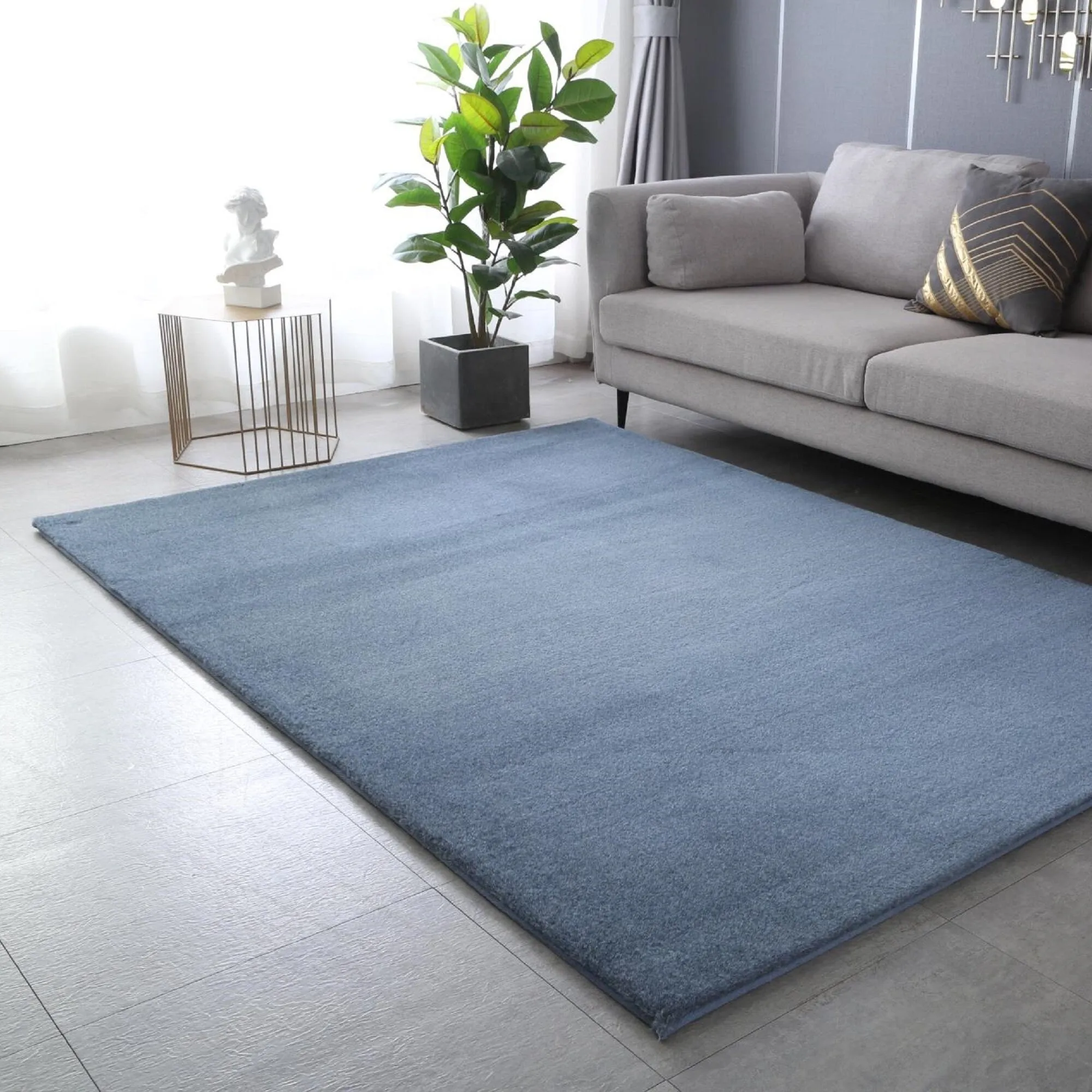 Emma Collection Thick Solid Color Area Rug