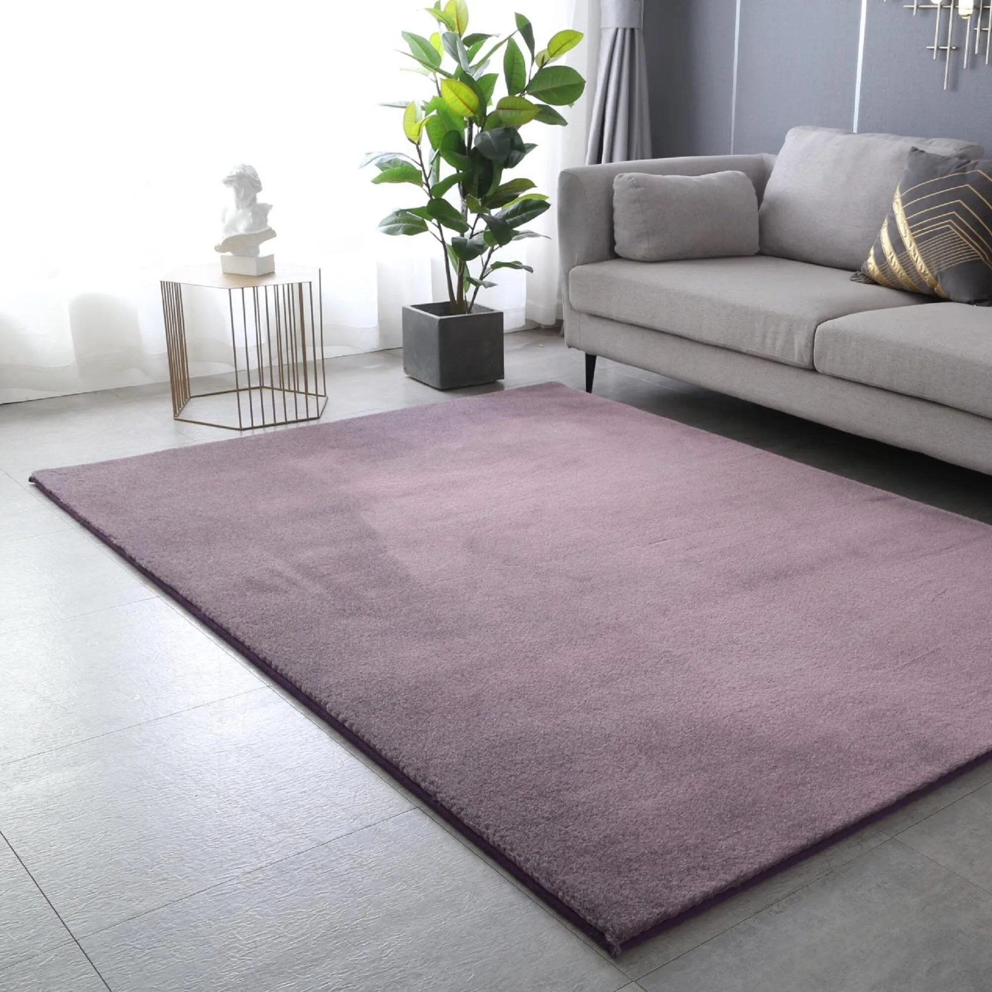 Emma Collection Thick Solid Color Area Rug