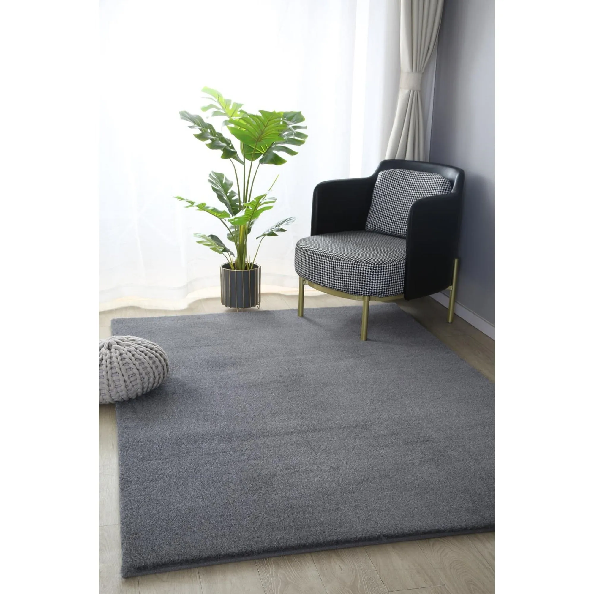 Emma Collection Thick Solid Color Area Rug
