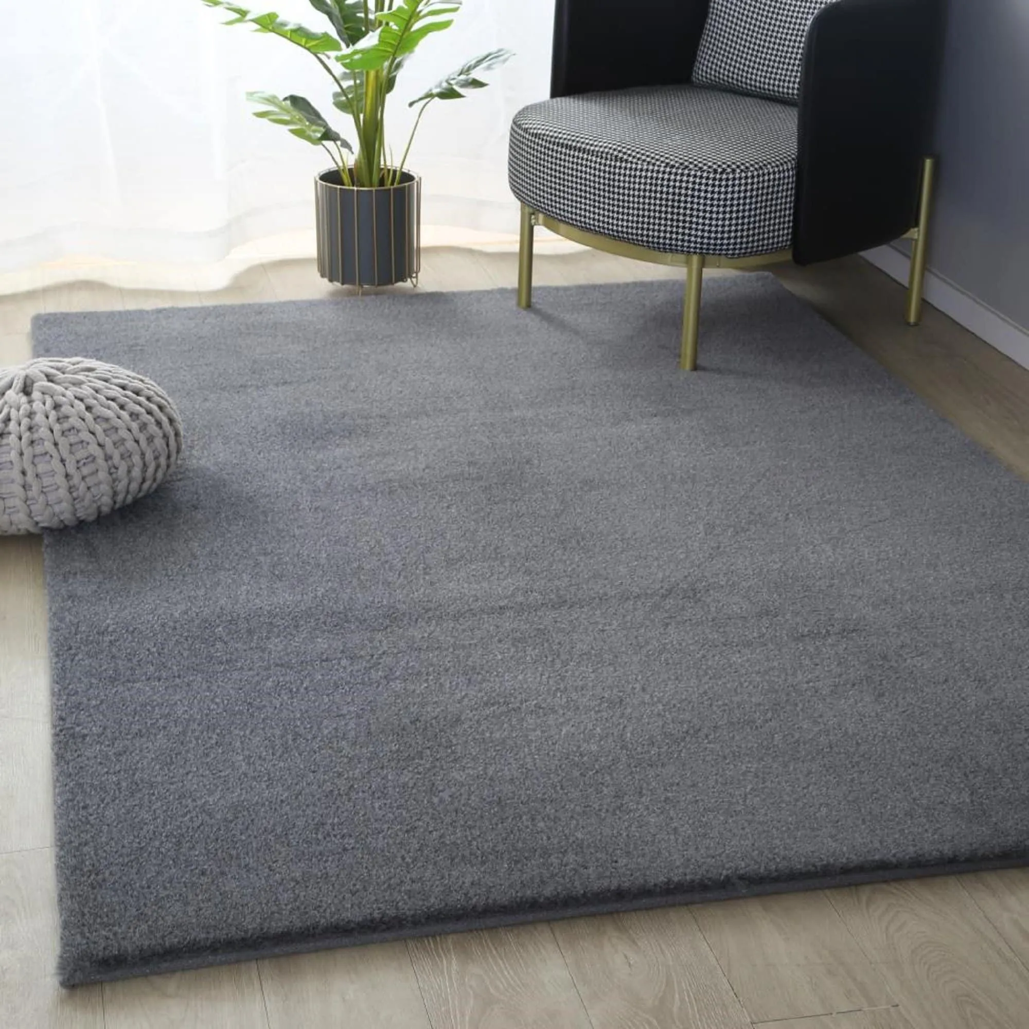 Emma Collection Thick Solid Color Area Rug