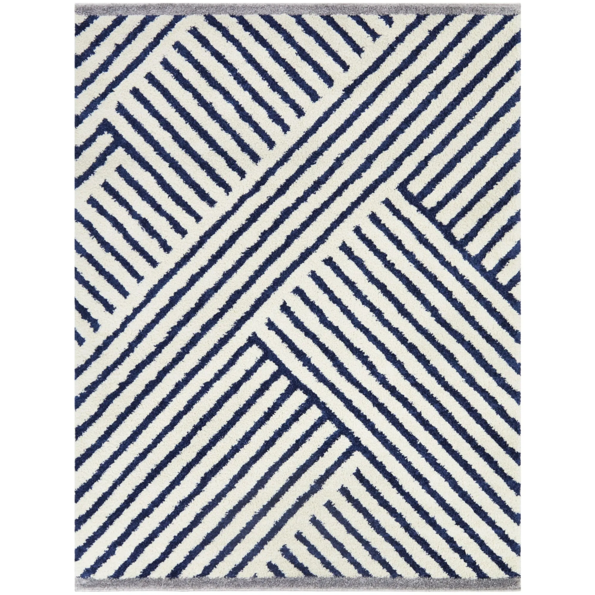 Emmeline Abstract Stripe Shag Area Rug