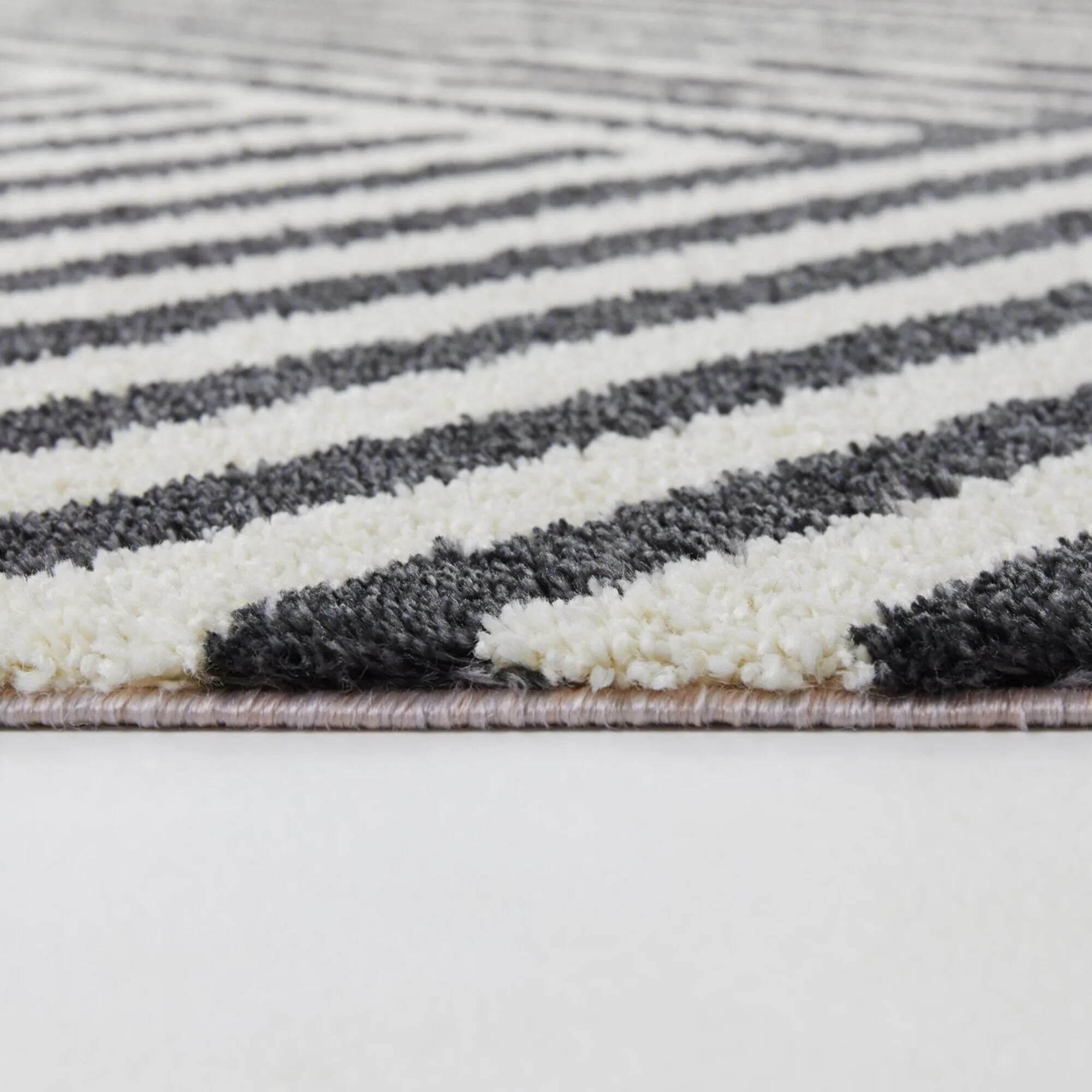 Emmeline Abstract Stripe Shag Area Rug