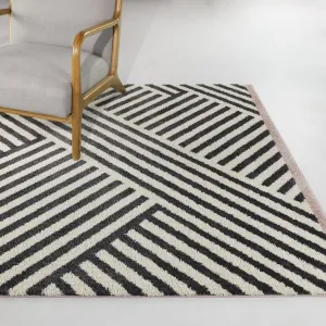 Emmeline Abstract Stripe Shag Area Rug