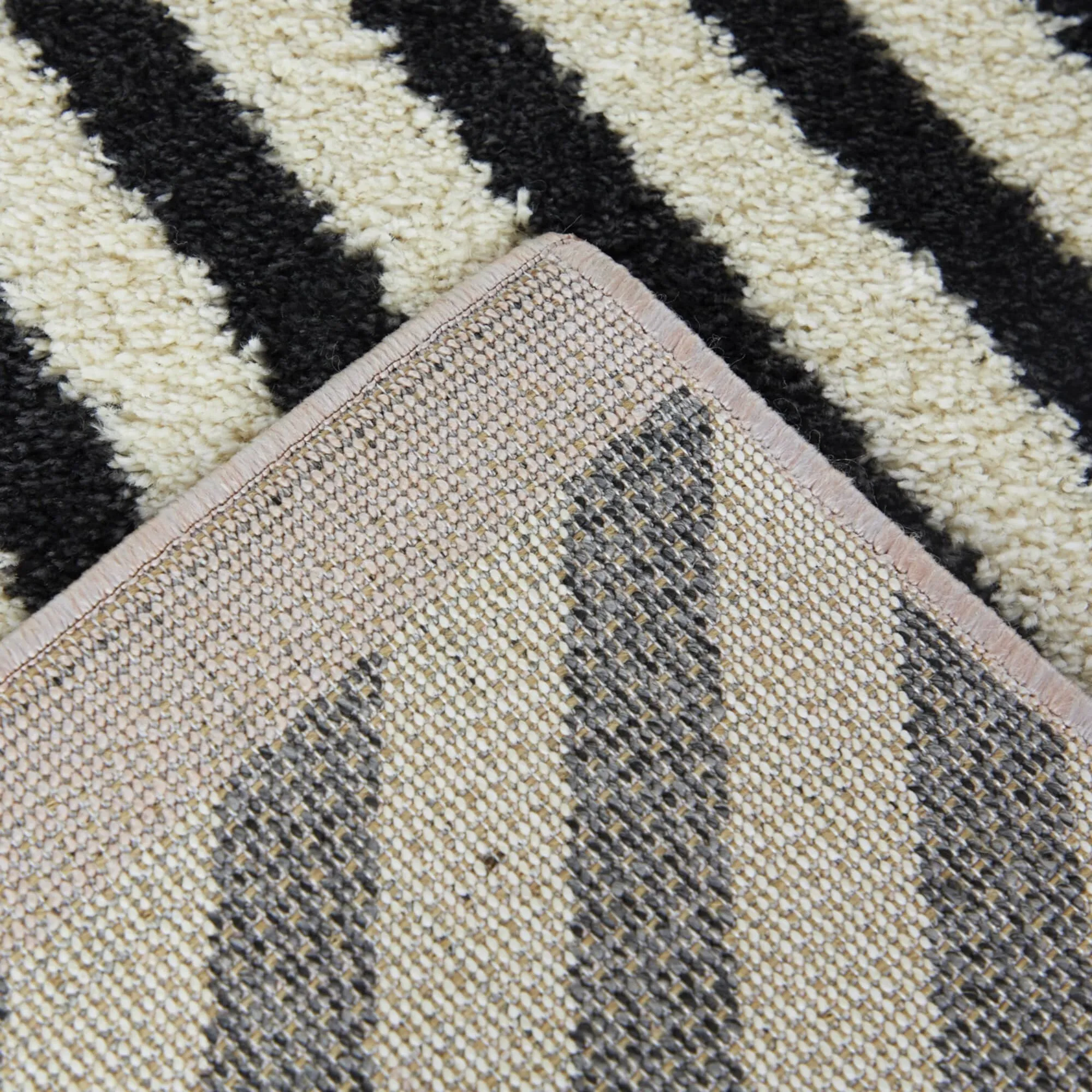 Emmeline Abstract Stripe Shag Area Rug