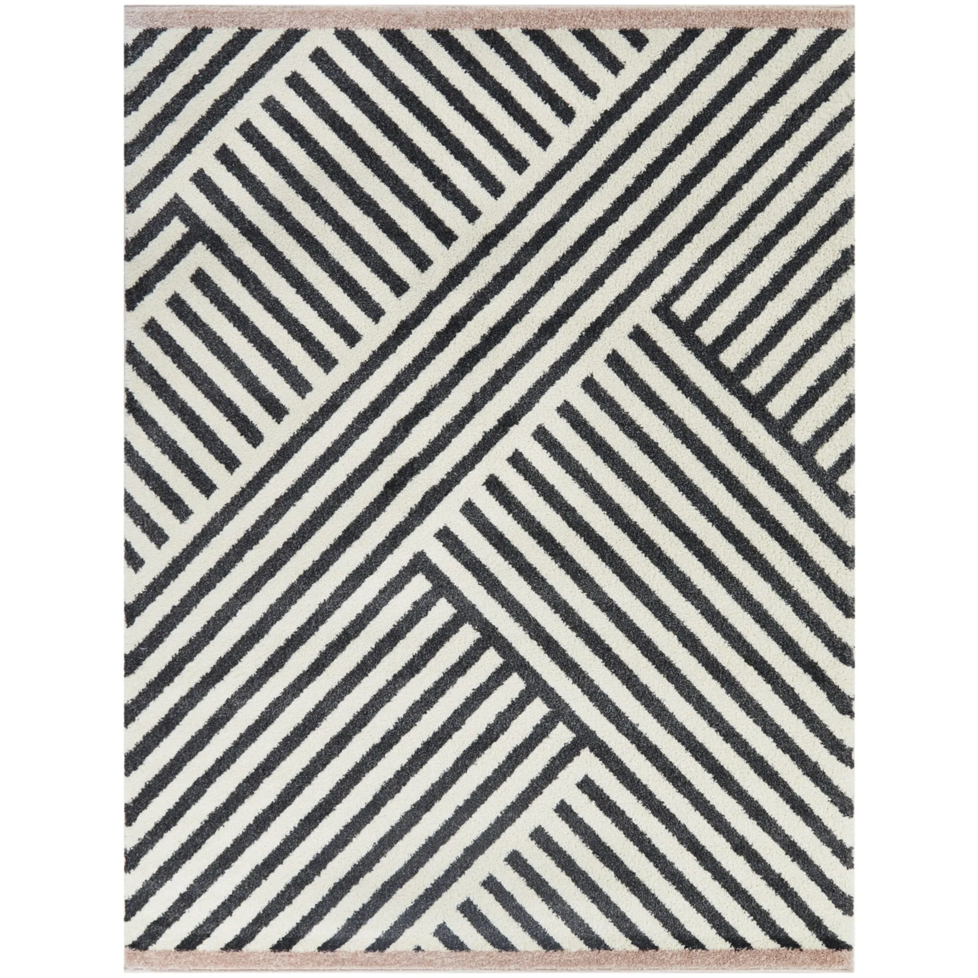 Emmeline Abstract Stripe Shag Area Rug