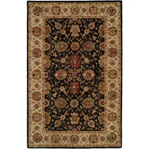 Empire Black/Ivory Wool Hand-tufted Area Rug