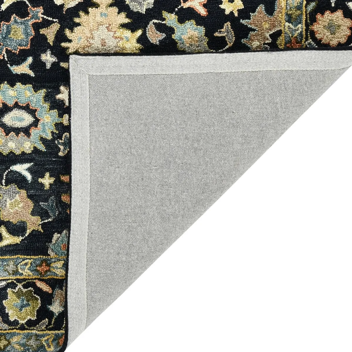 Empress Black Traditional Hand-Hooked Area Rug 2' x 3'