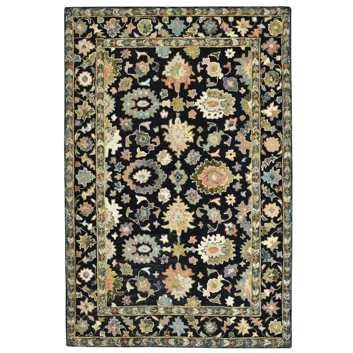 Empress Black Traditional Hand-Hooked Area Rug 2' x 3'