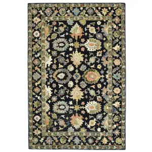 Empress Black Traditional Hand-Hooked Area Rug 2' x 3'
