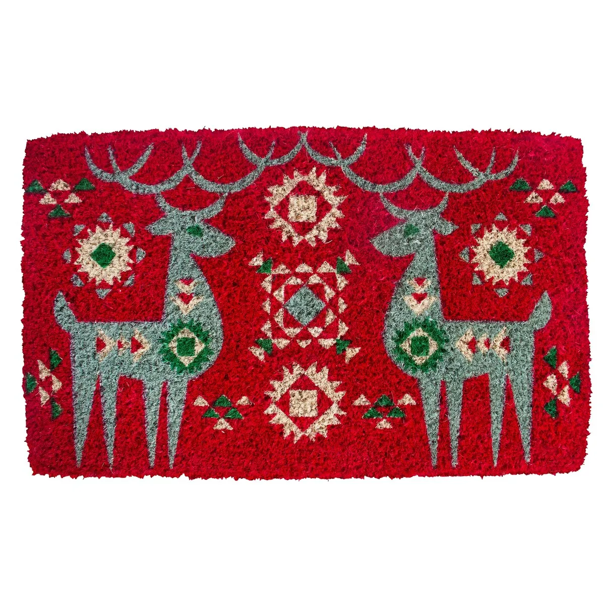 Entryways Nordic Reindeer Handwoven Coconut Fiber Doormat