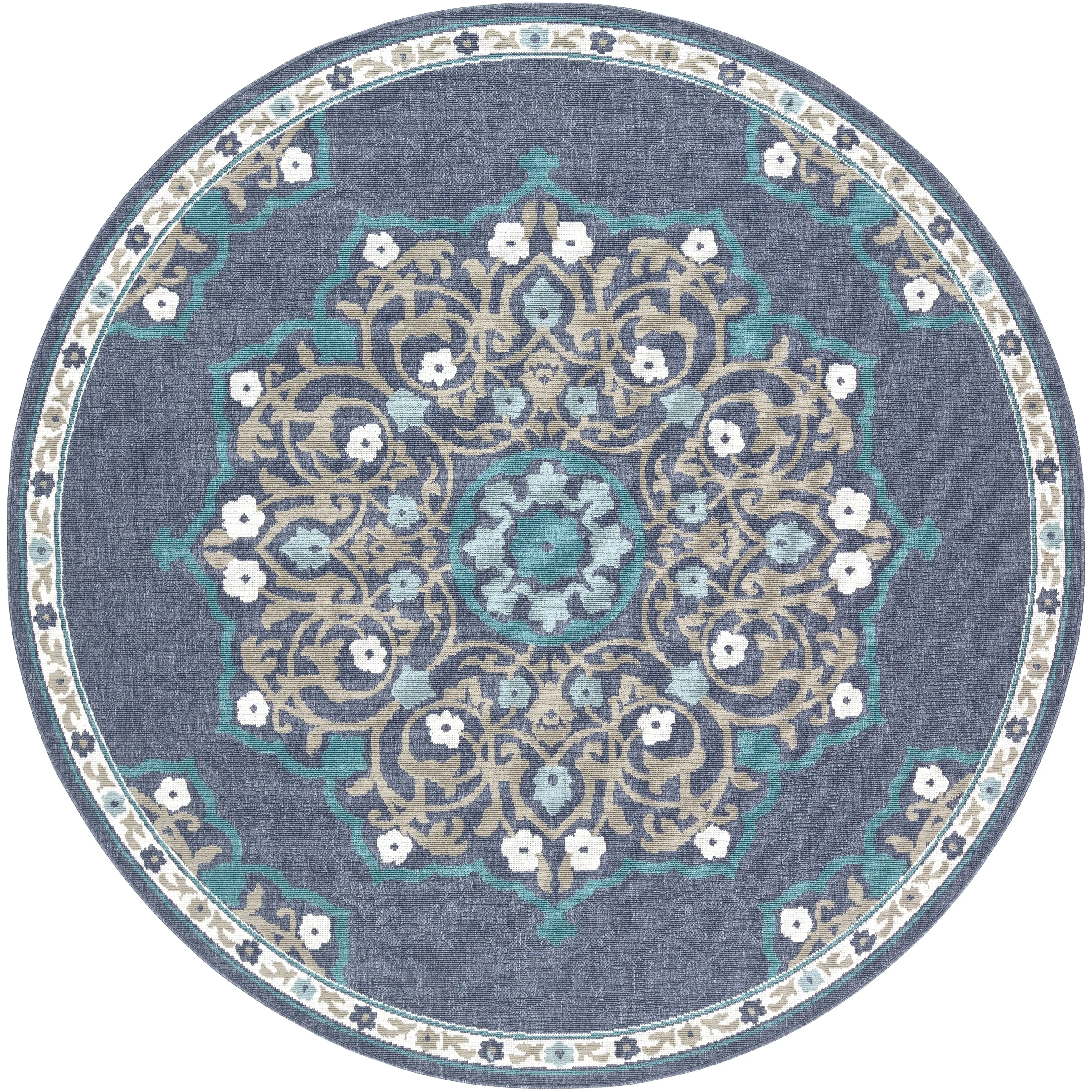 Erminio Medallion Indoor/ Outdoor Area Rug - 7'3 Round