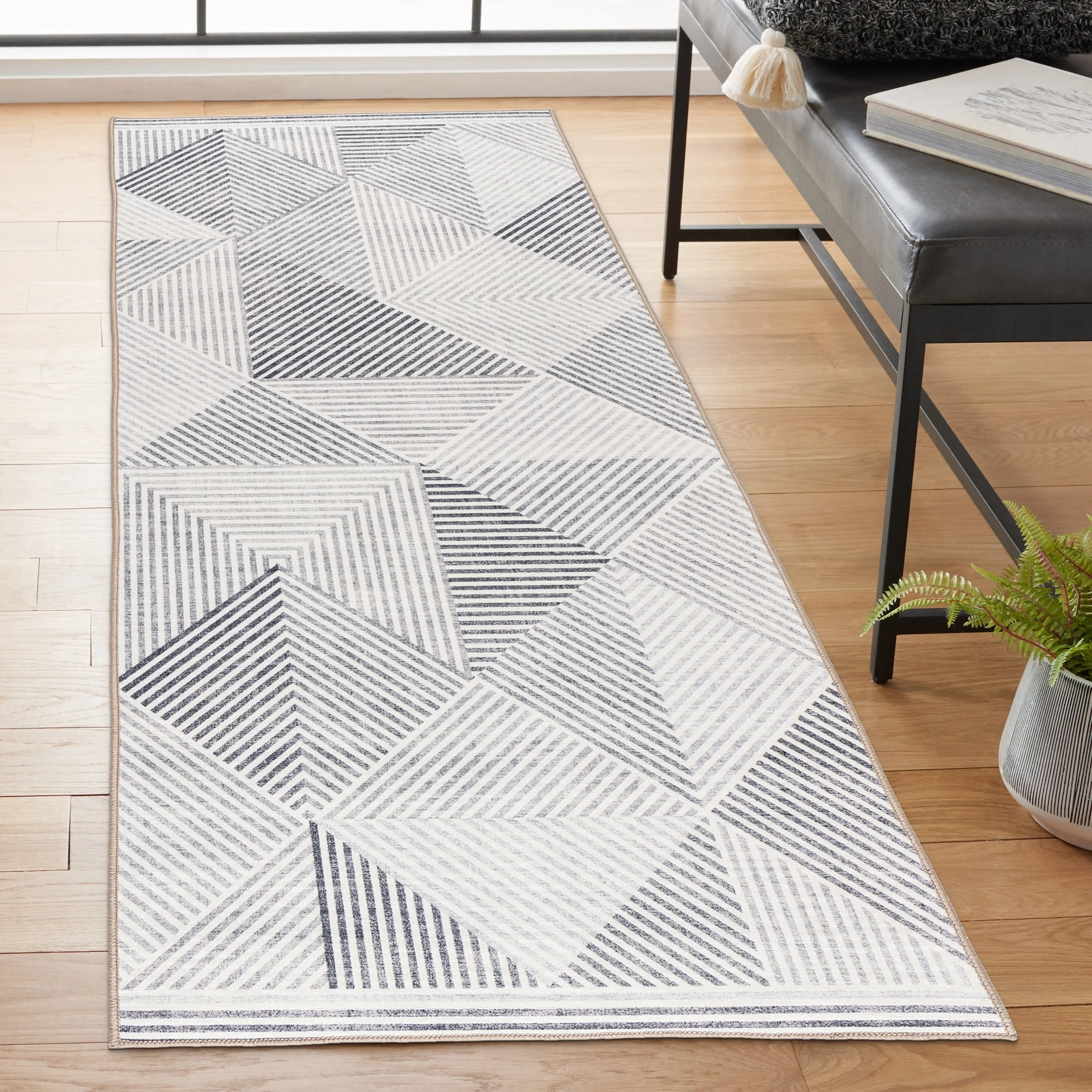 FH Home Machine Washable Area Rug - Stain Resistant Non-Shed Eco-Friendly