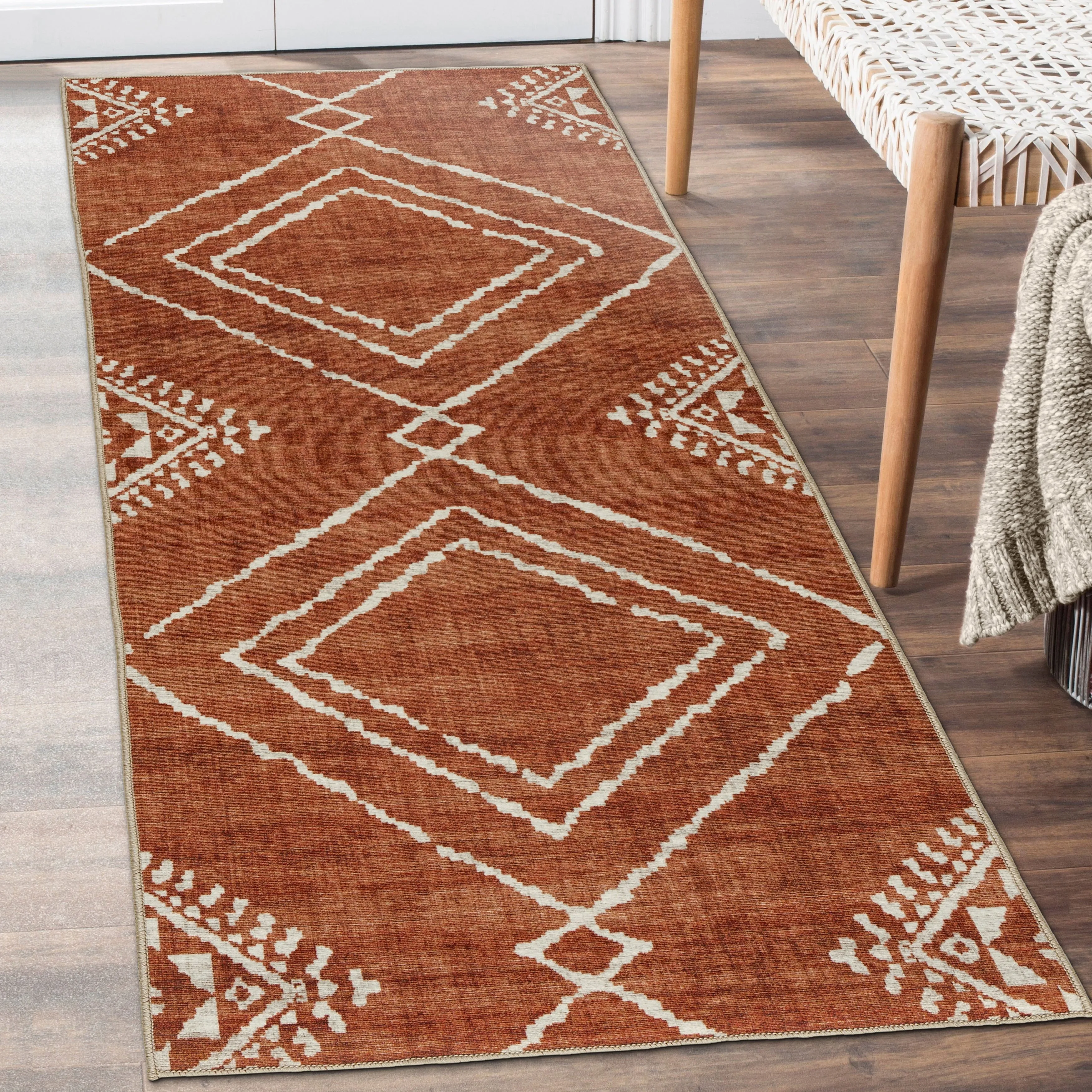 FH Home Machine Washable Area Rug - Stain Resistant Non-Shed Eco-Friendly