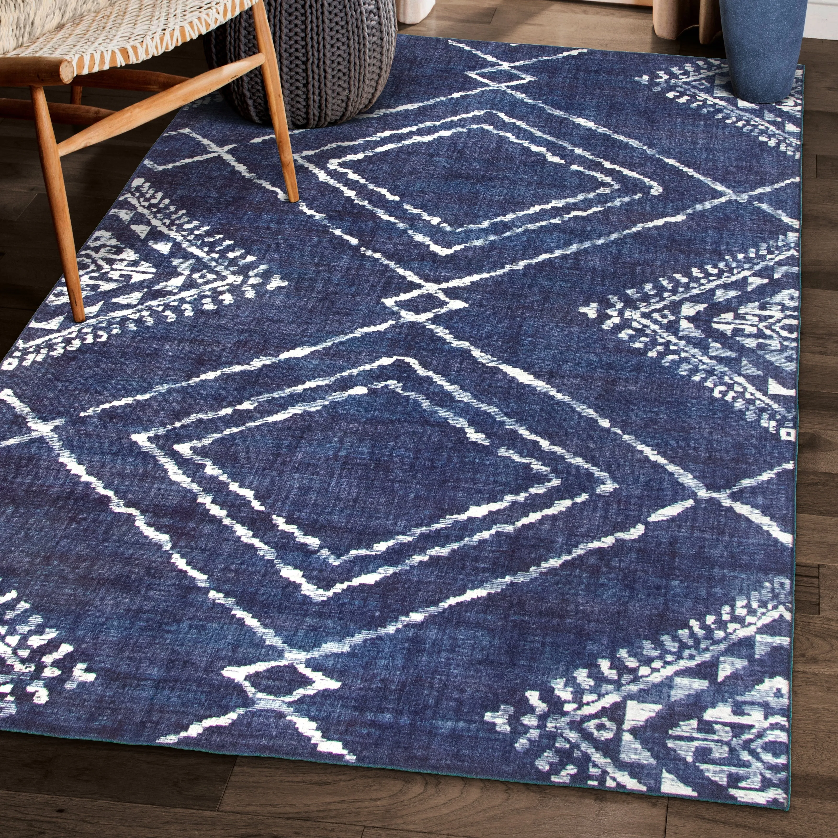 FH Home Machine Washable Area Rug - Stain Resistant Non-Shed Eco-Friendly