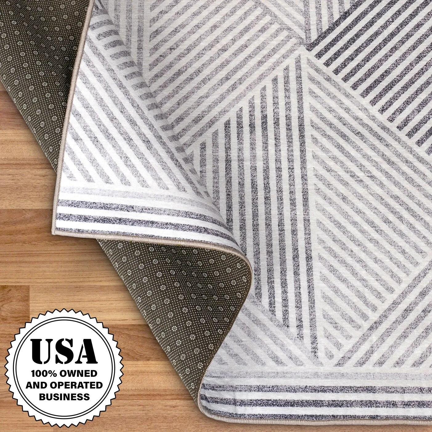 FH Home Machine Washable Area Rug - Stain Resistant Non-Shed Eco-Friendly
