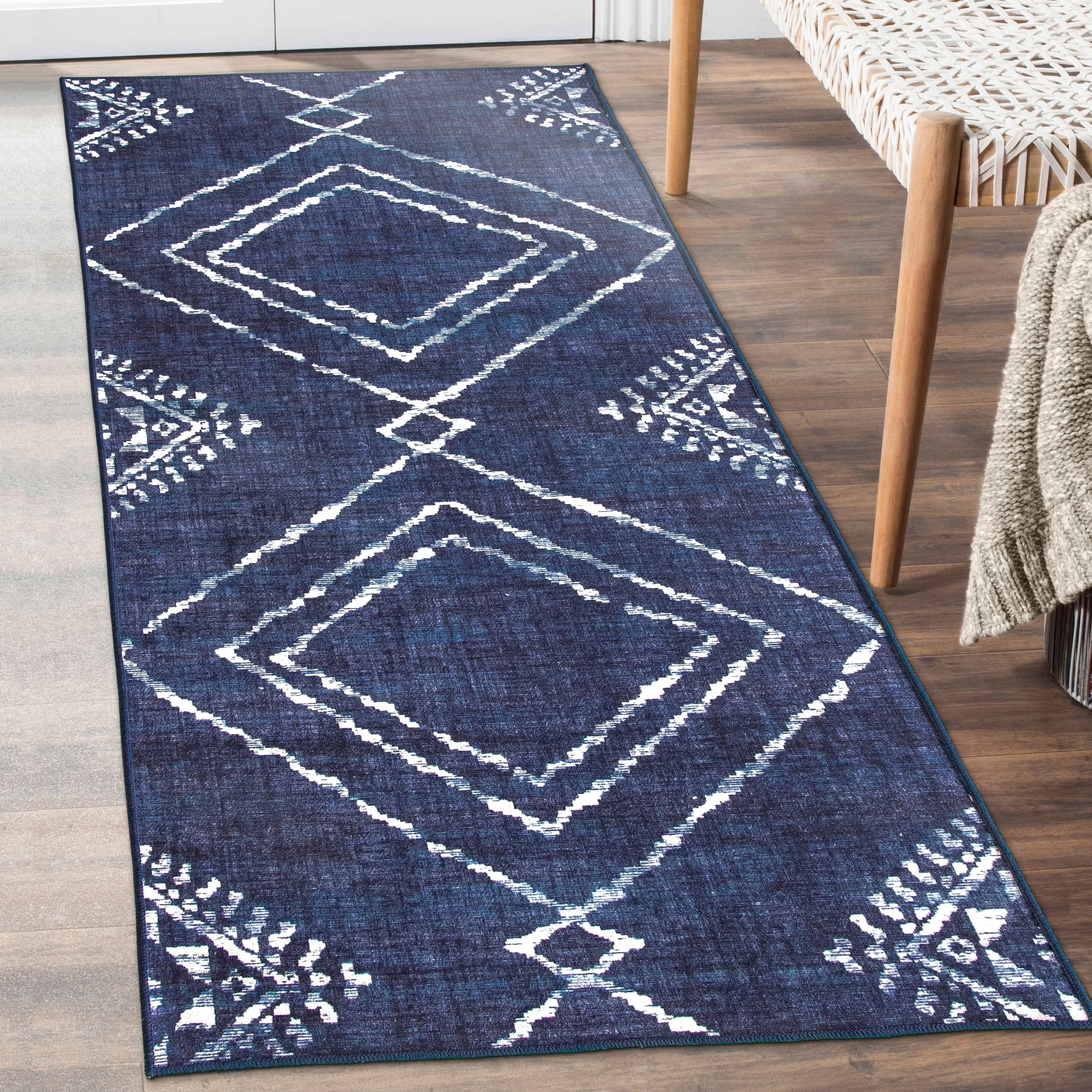 FH Home Machine Washable Area Rug - Stain Resistant Non-Shed Eco-Friendly